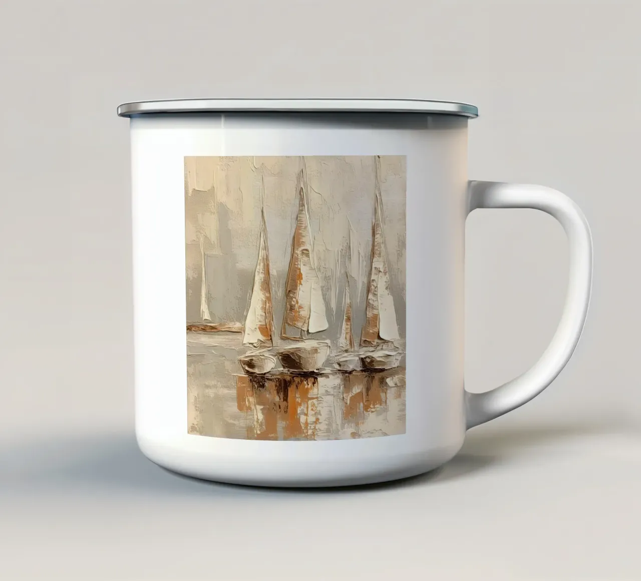 Zeilboot astratto tazza in smalto da Imagine