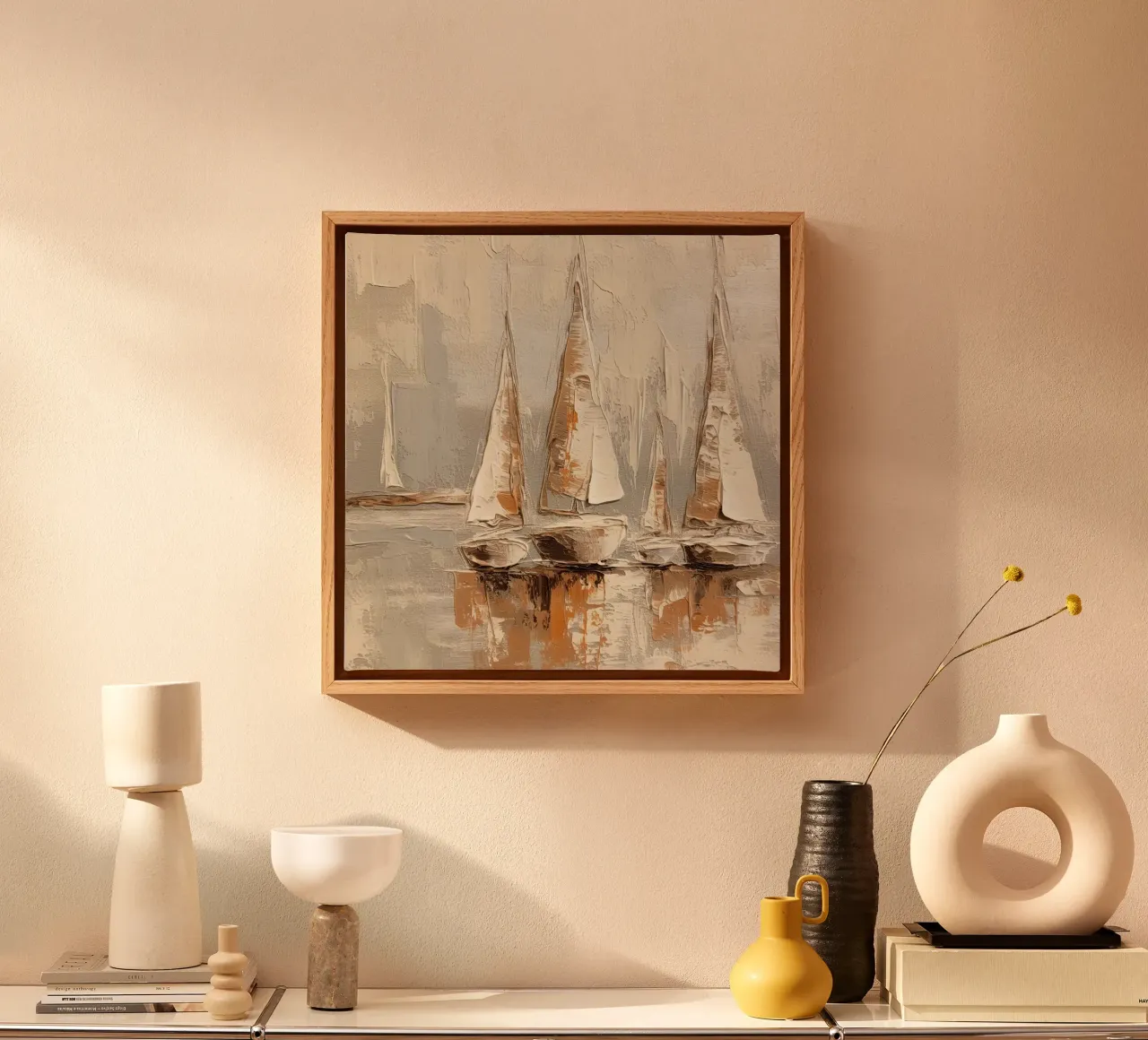 Zeilboot abstract canvas van Imagine