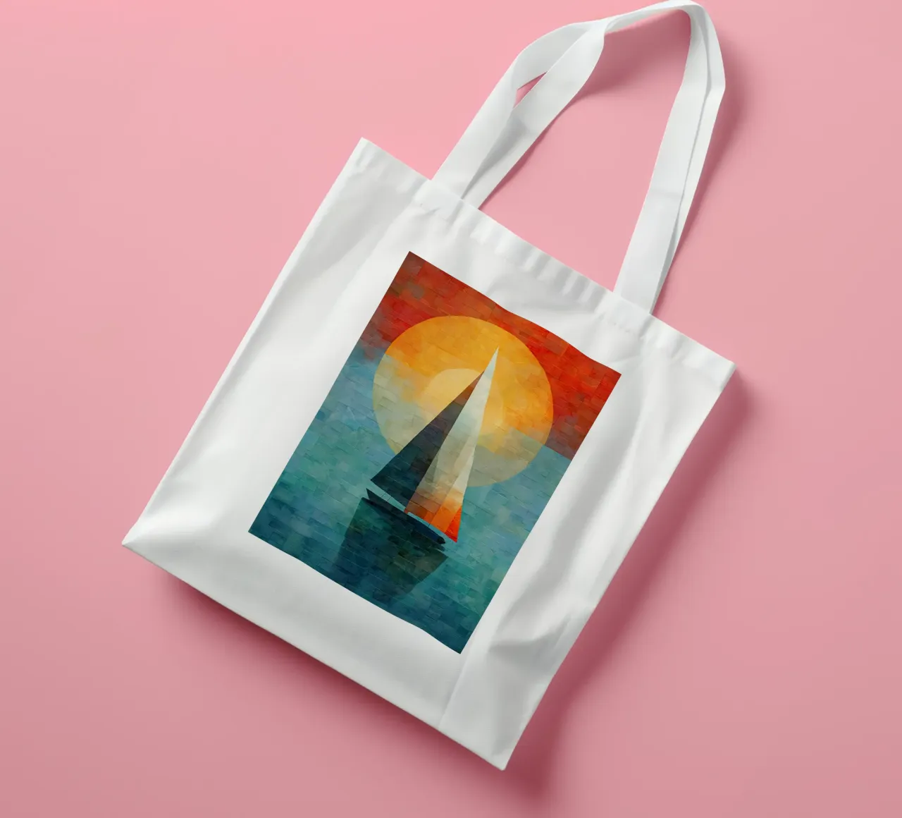 Zeilboot astratto borsa in juta da Imagine