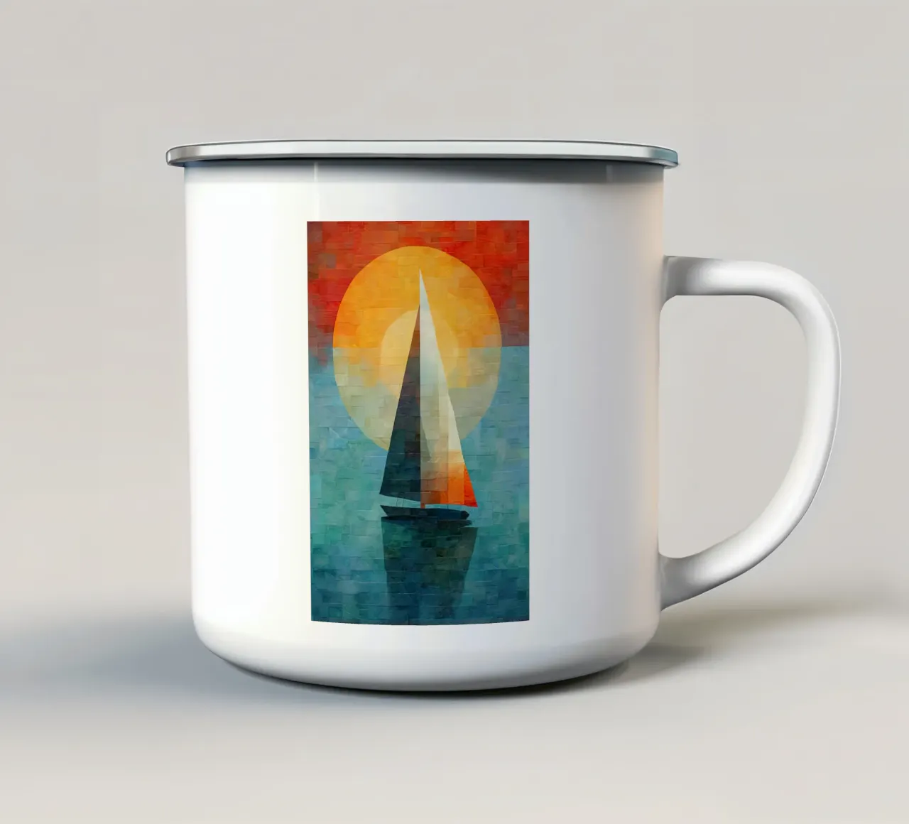 Zeilboot astratto tazza in smalto da Imagine