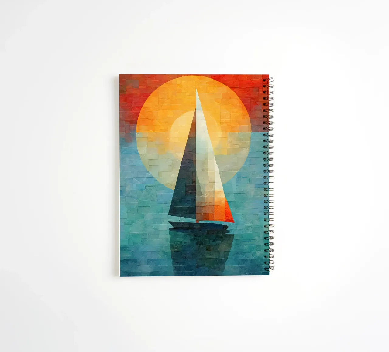 Zeilboot abstract spiral notebook by Imagine