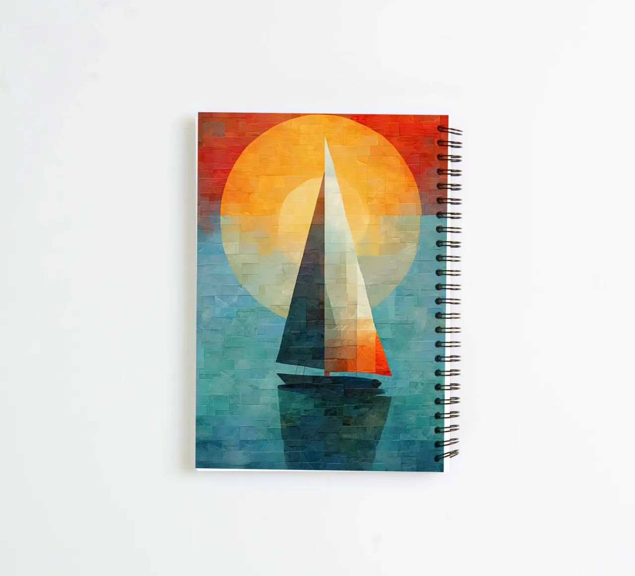 Zeilboot abstract spiral notebook by Imagine