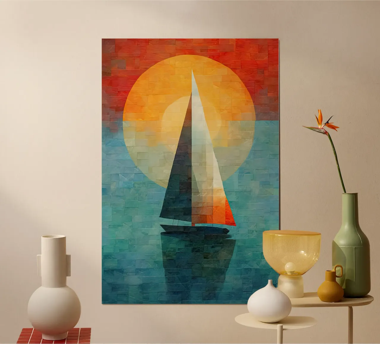 Zeilboot abstract Poster von Imagine