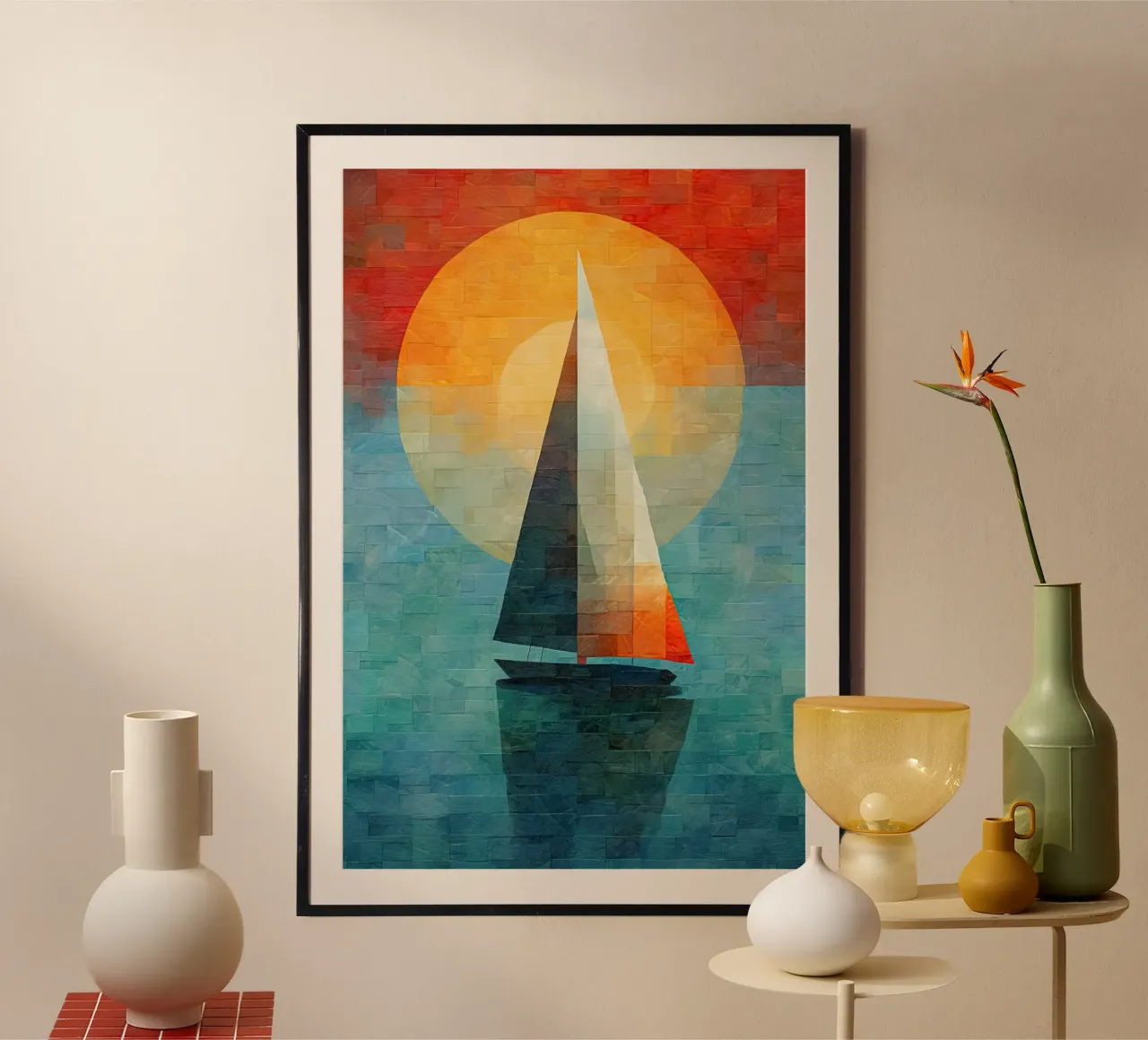 Zeilboot abstract Poster von Imagine