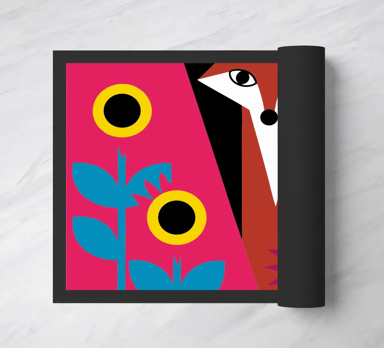 Volpe e fiore zerbino da LOOK DIFFERENT