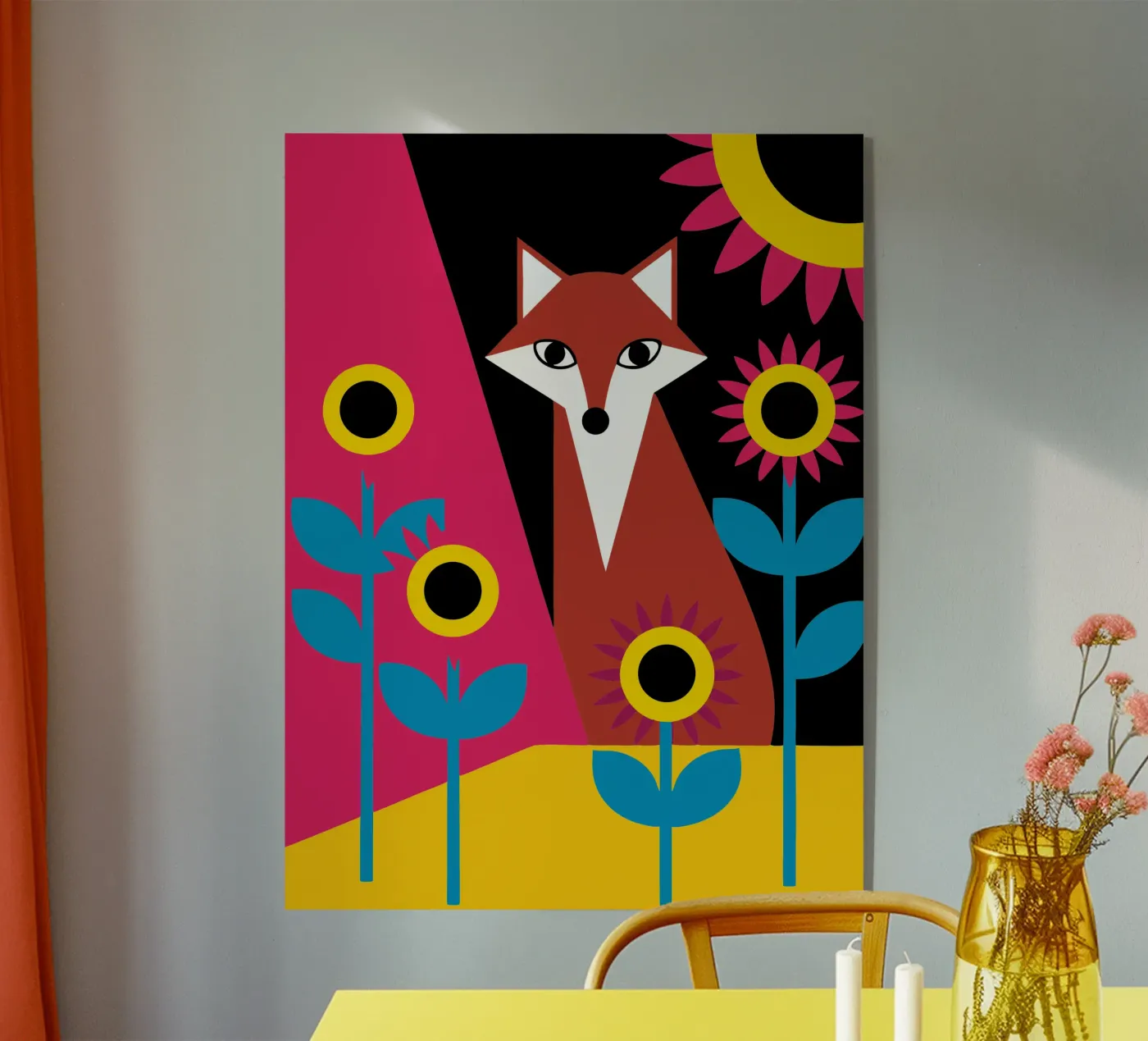 Fox and Flower acrylic glass by LOOK DIFFERENT