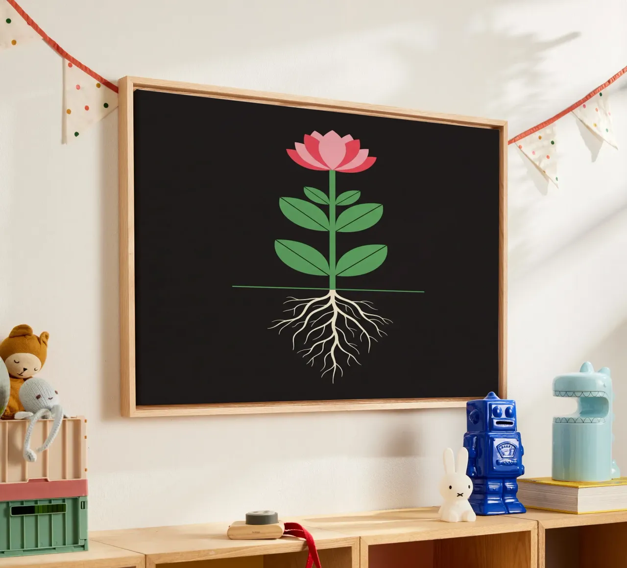 Floral bauhaus #030: Harmony of Growth -Elegant Botanicals tela con Cornice a cassetta da Zen Design