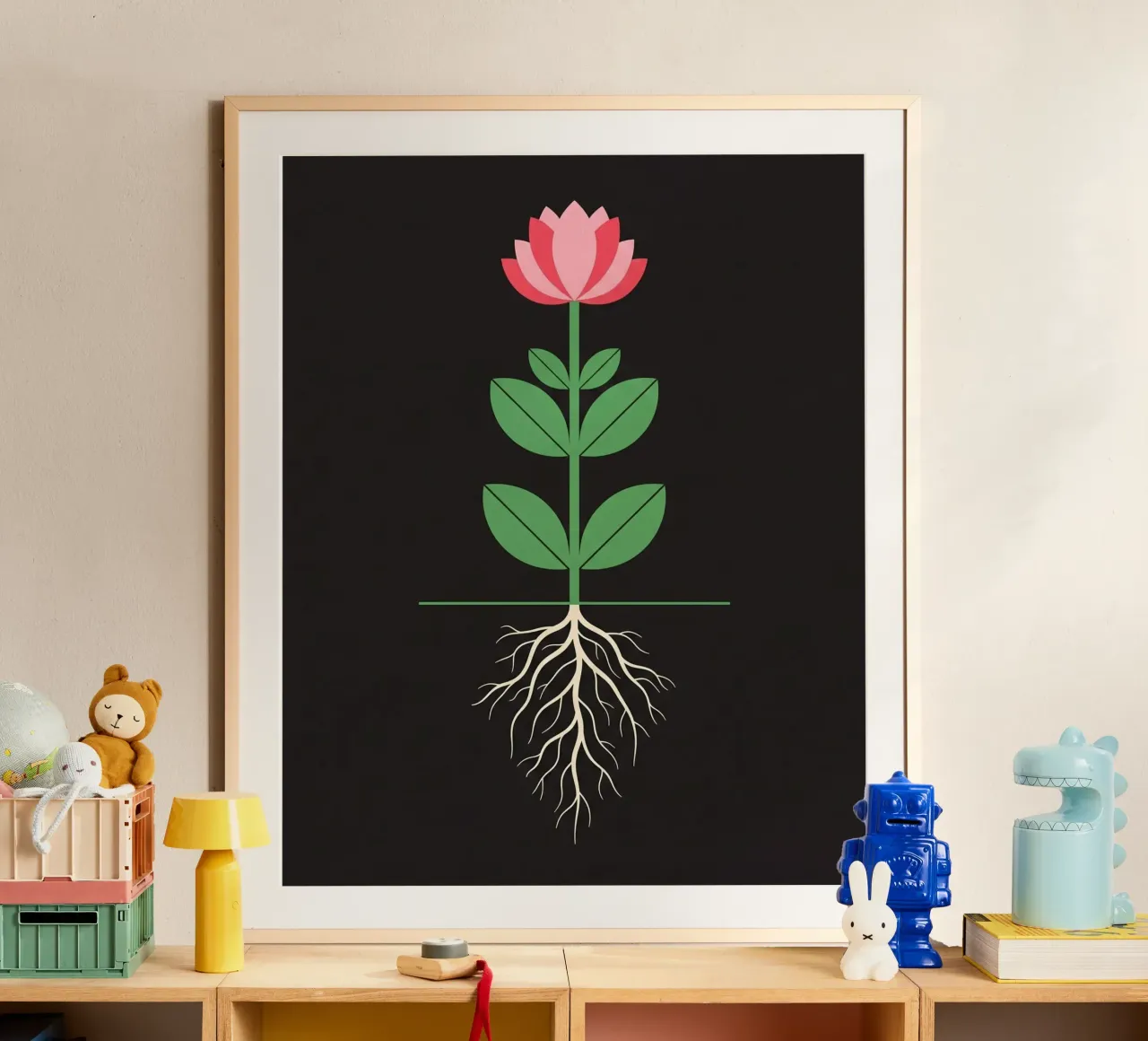 Floral bauhaus #030: Harmony of Growth -Elegant Botanicals poster da Zen Design