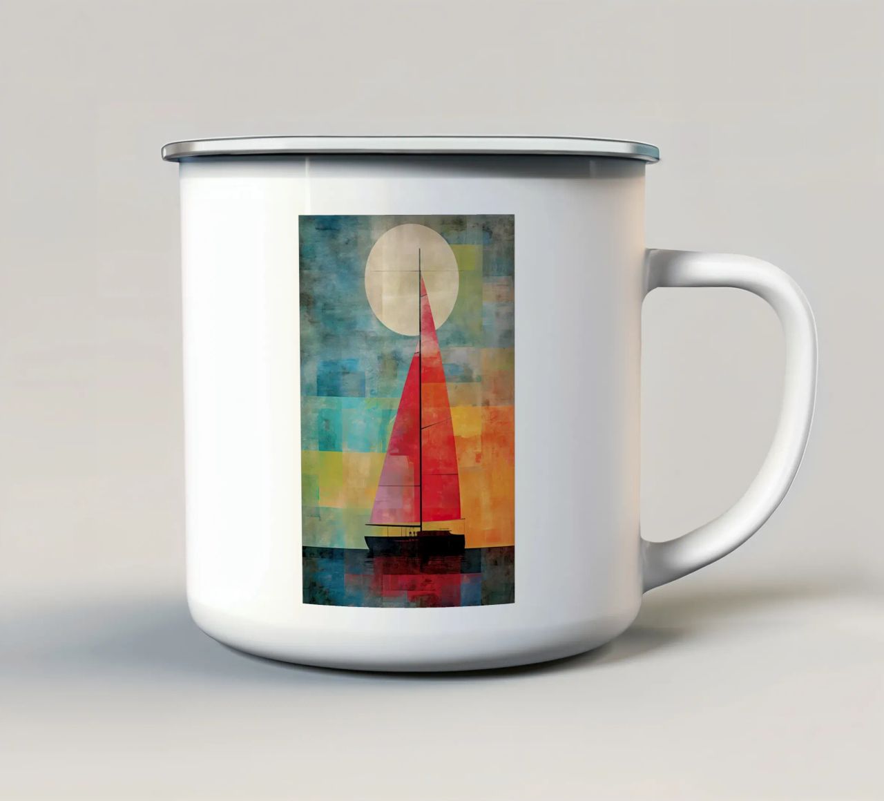 Zeilboot abstract Emaille Tasse von Imagine