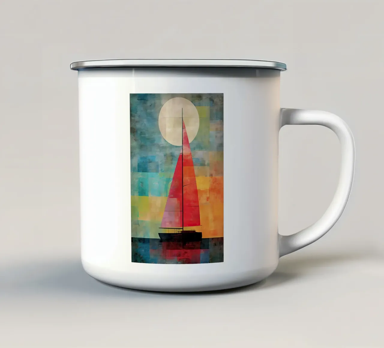 Zeilboot abstract Emaille Tasse von Imagine