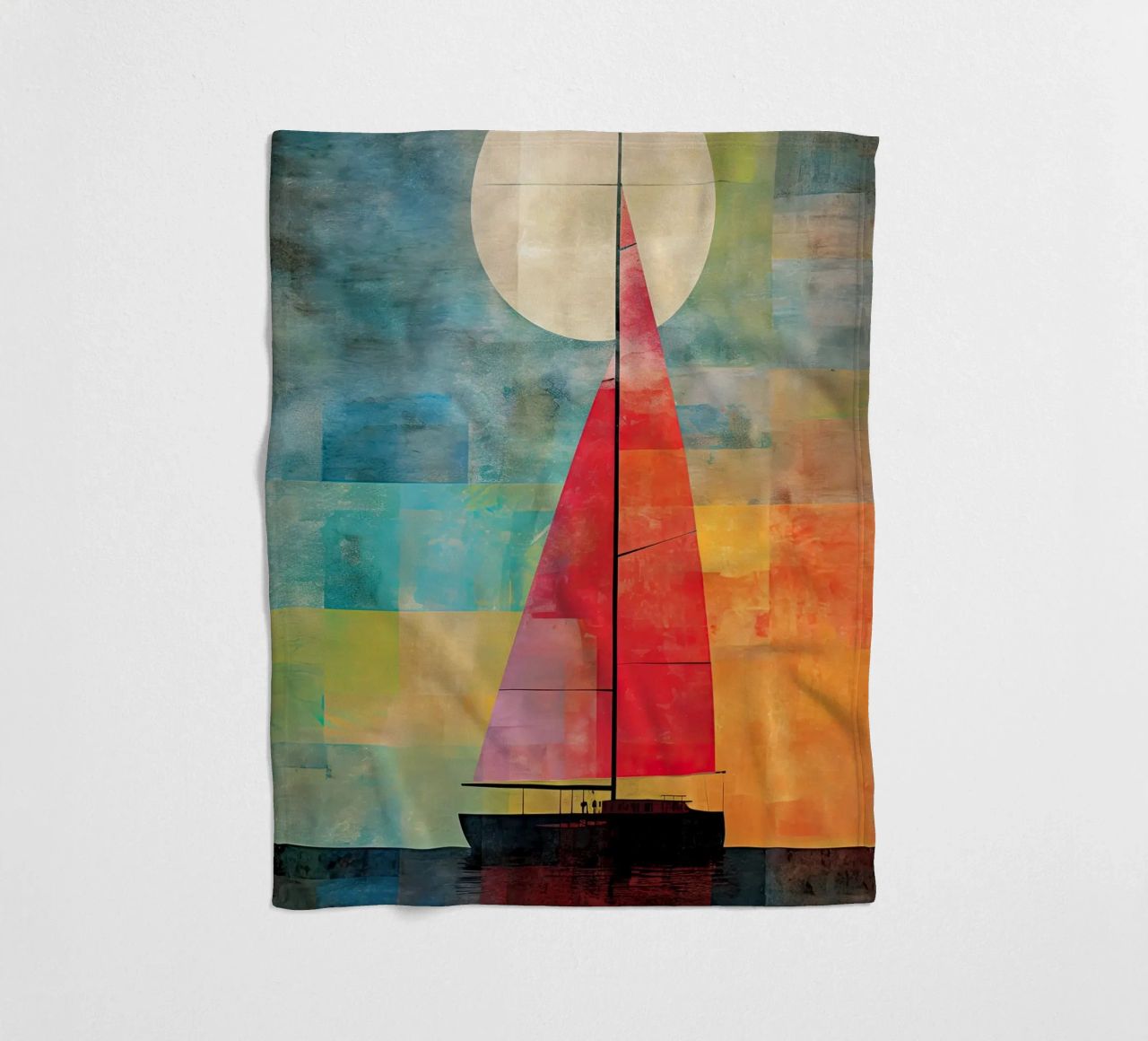 Zeilboot abstract Fleecedecke von Imagine