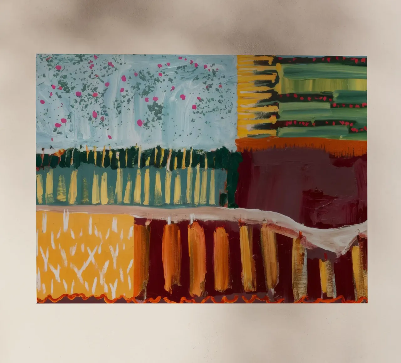 Autumnal Pattern Blocks backlit film by Sublime Layers