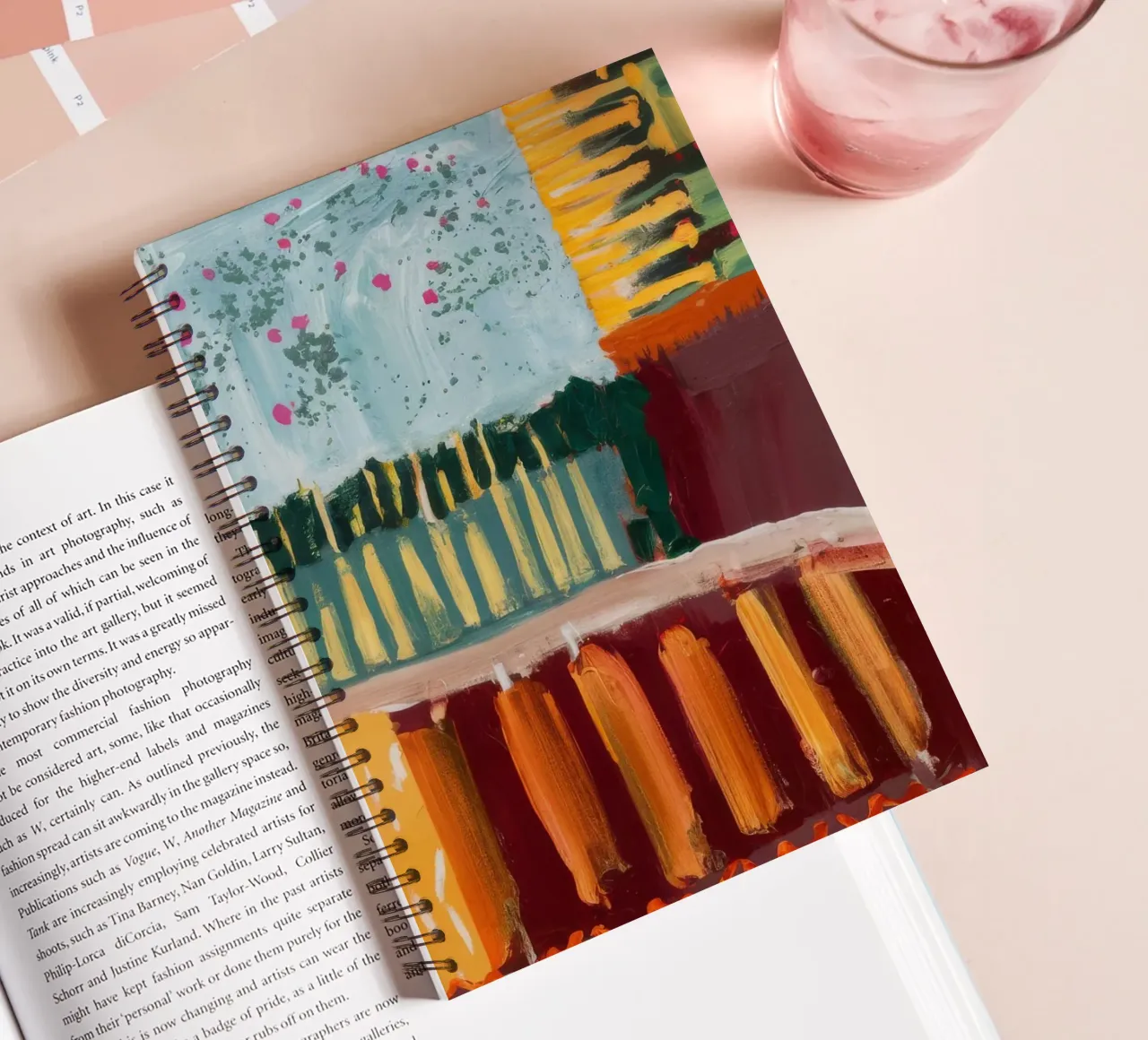 Autumnal Pattern Blocks spiral notebook by Sublime Layers