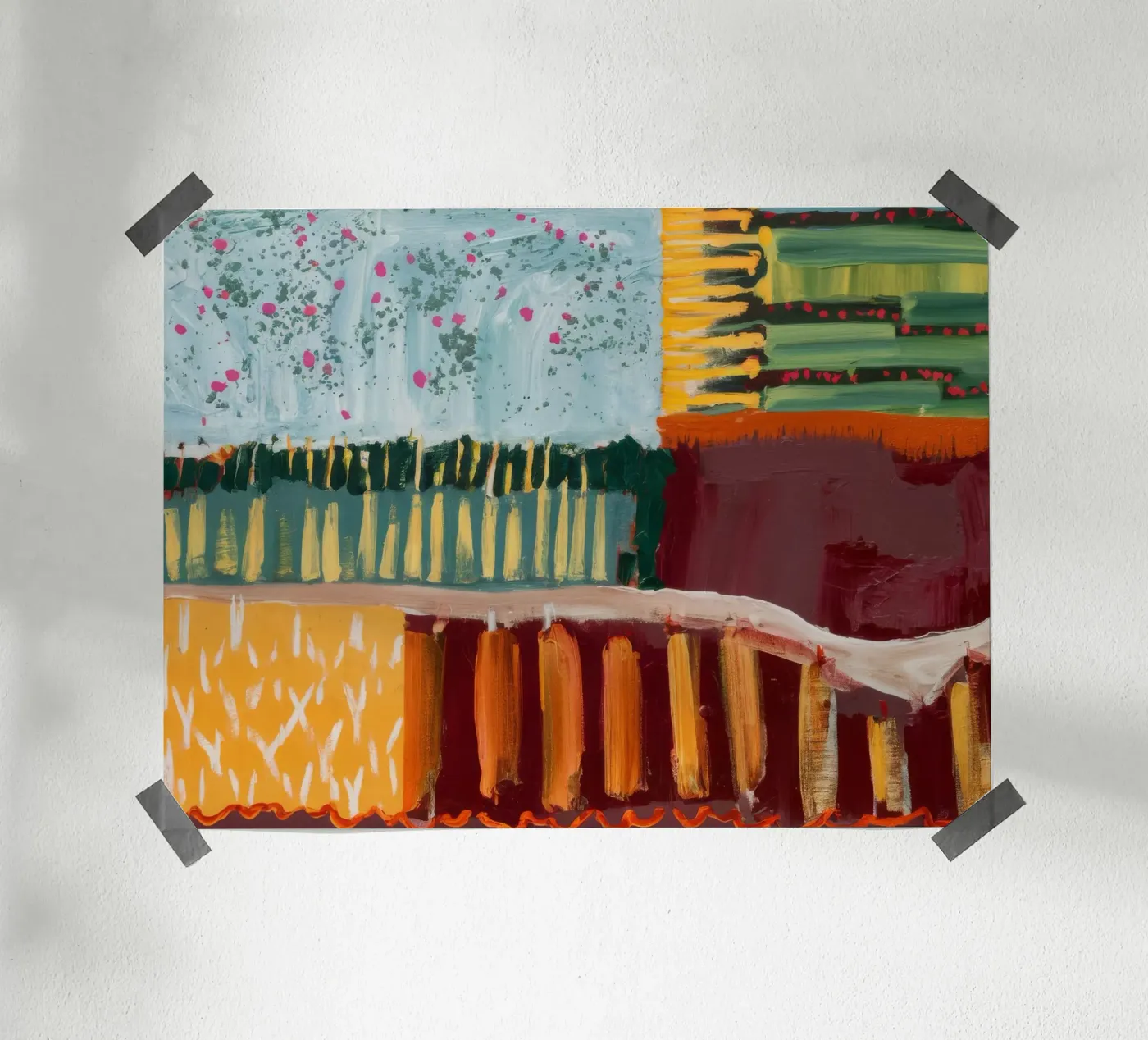 Autumnal Pattern Blocks poster by Sublime Layers