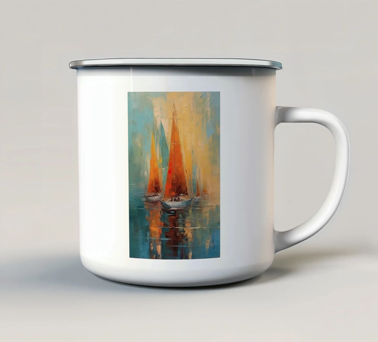 Zeilboot astratto tazza in smalto da Imagine
