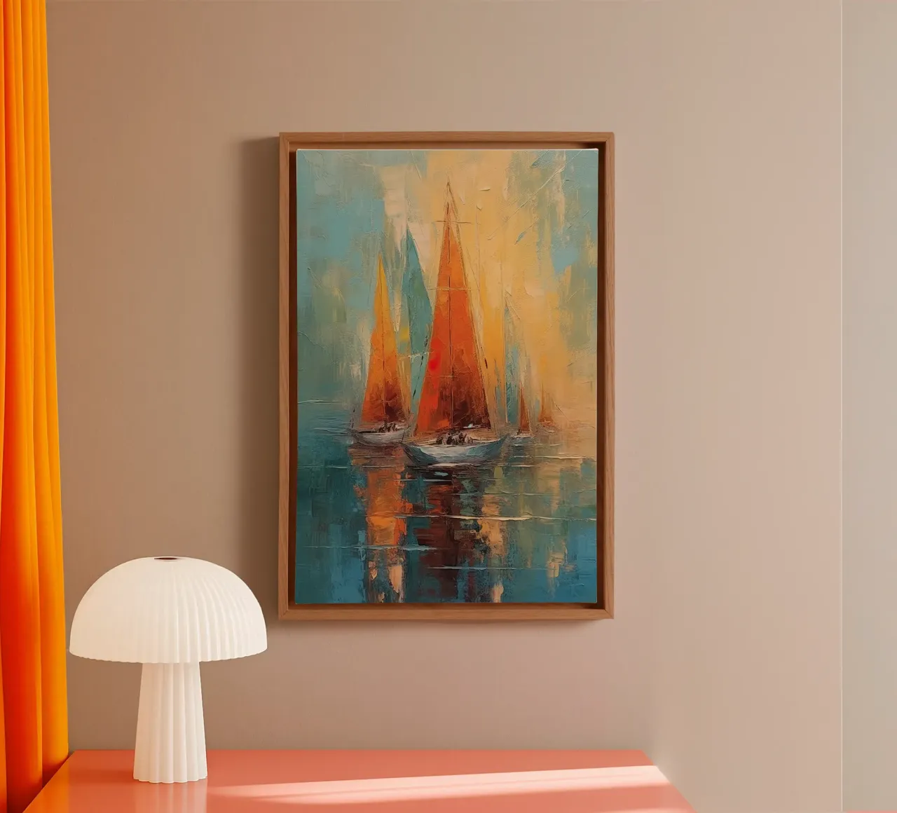 Zeilboot abstract canvas van Imagine