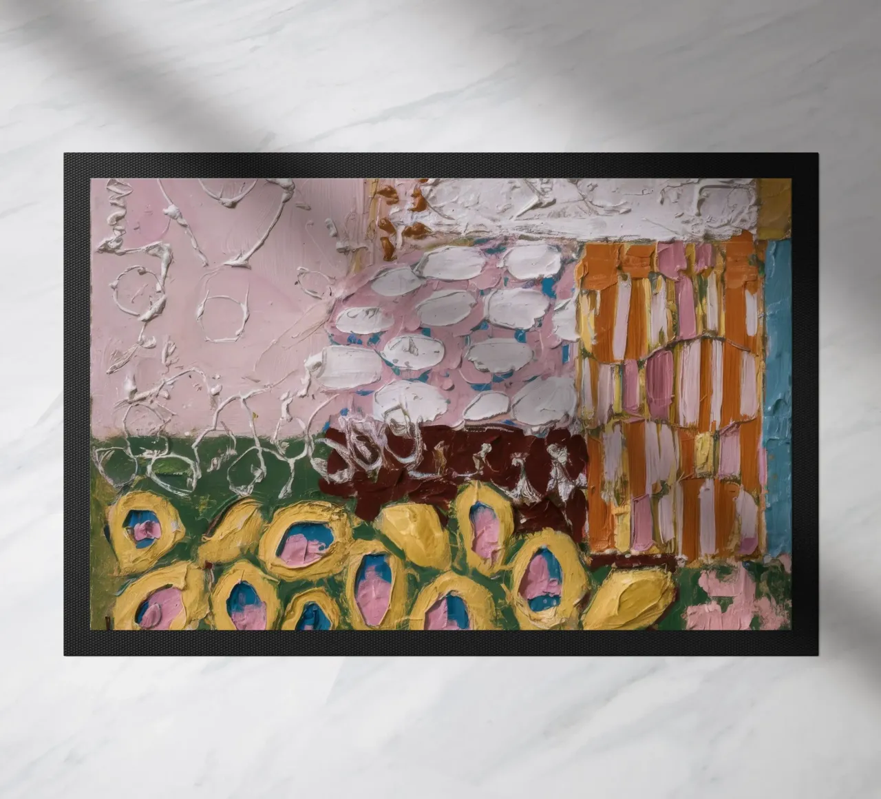 Irdene Blütenhügel Fußmatte von Sublime Layers