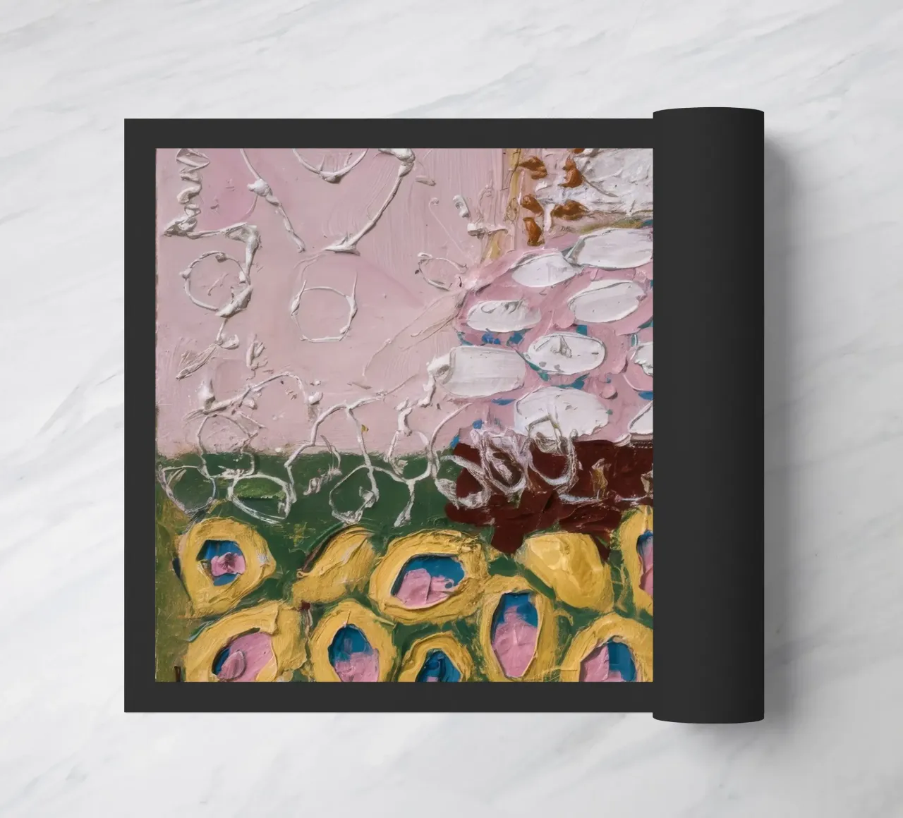 Irdene Blütenhügel Fußmatte von Sublime Layers