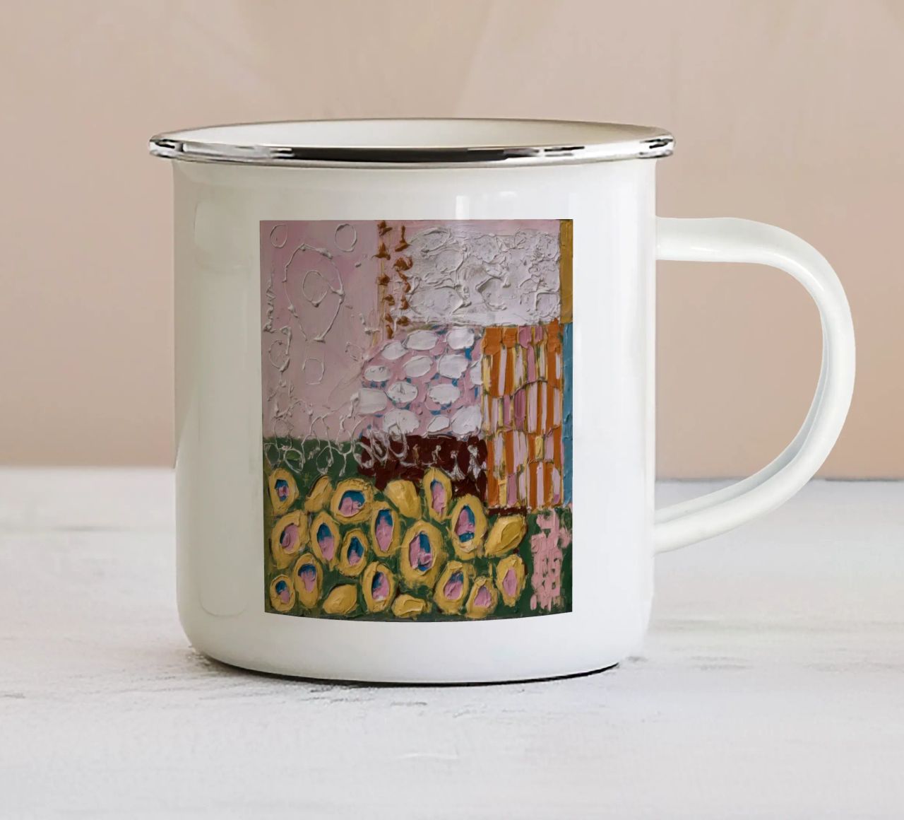 Tumuli di petali di terra tazza in smalto da Sublime Layers