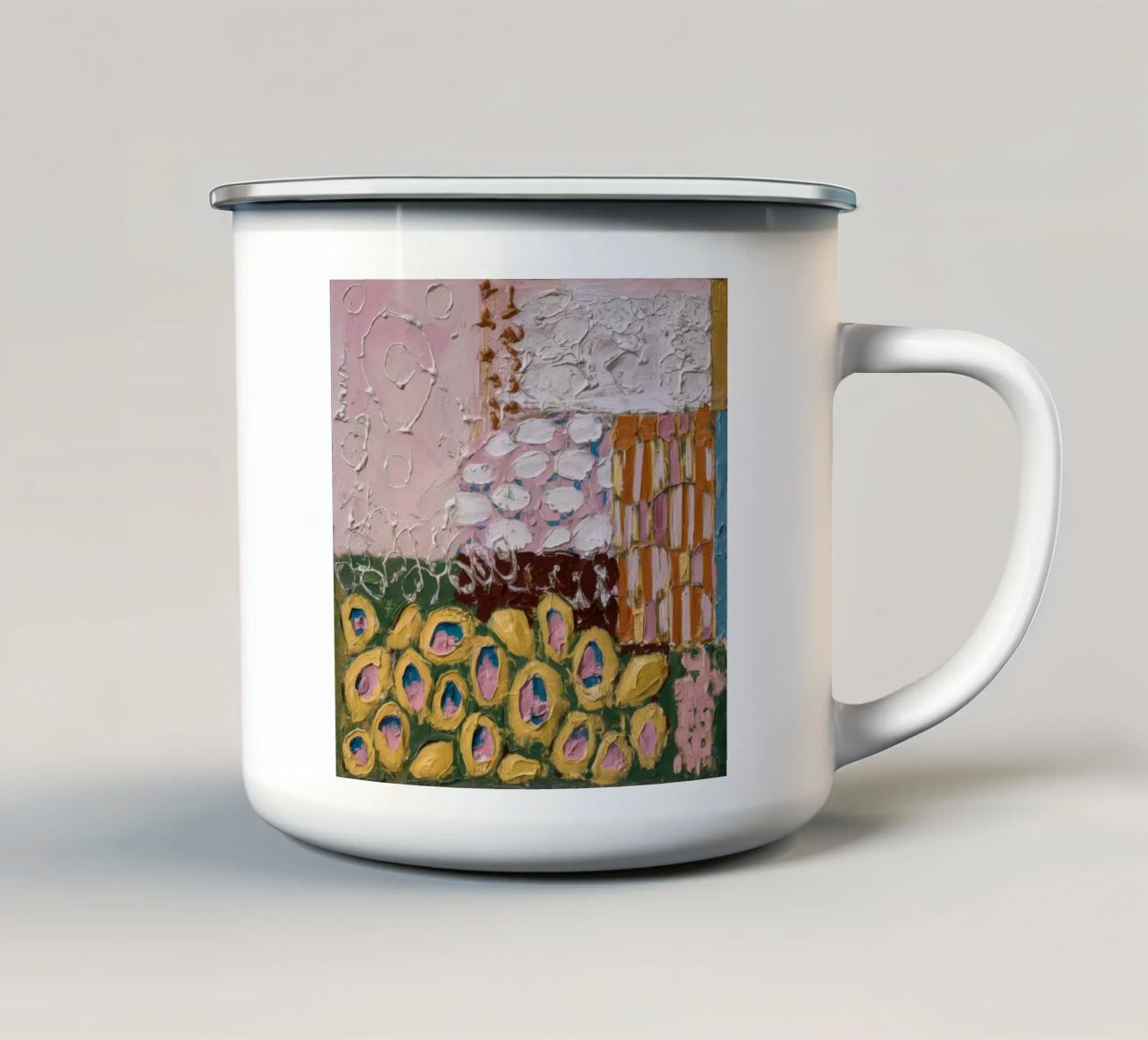 Tumuli di petali di terra tazza in smalto da Sublime Layers