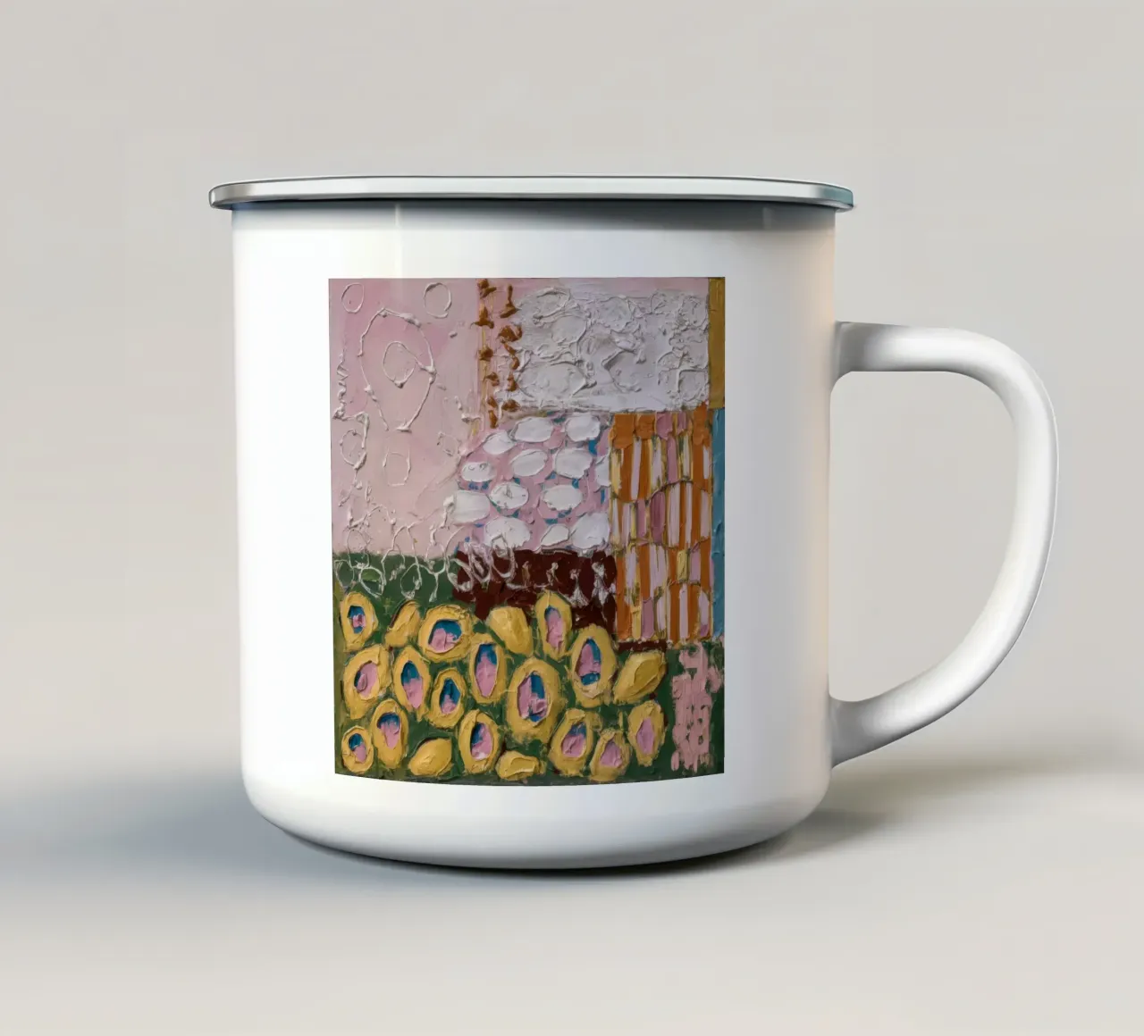 Tumuli di petali di terra tazza in smalto da Sublime Layers