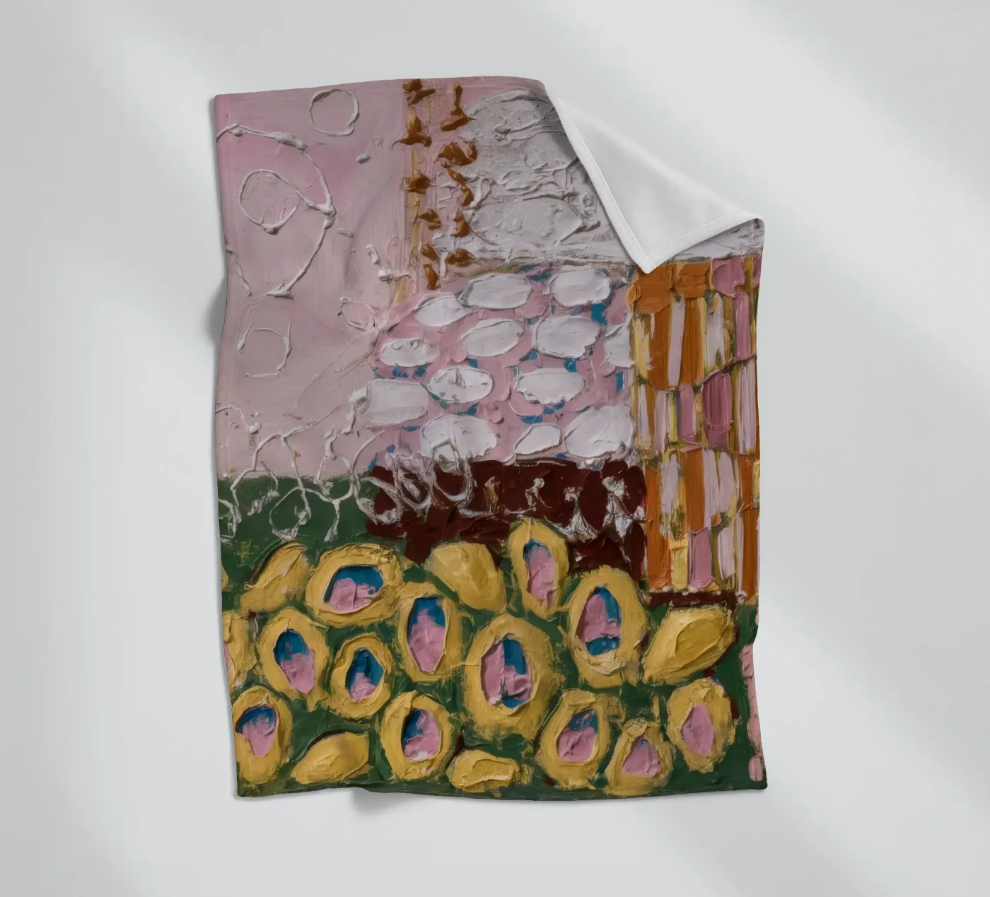 Irdene Blütenhügel Fleecedecke von Sublime Layers