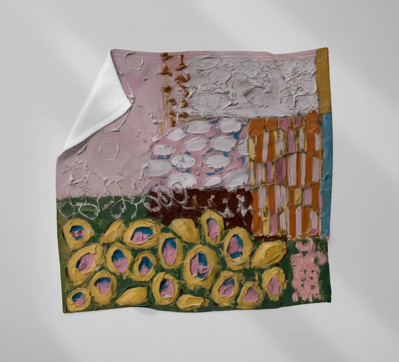 Irdene Blütenhügel Fleecedecke von Sublime Layers