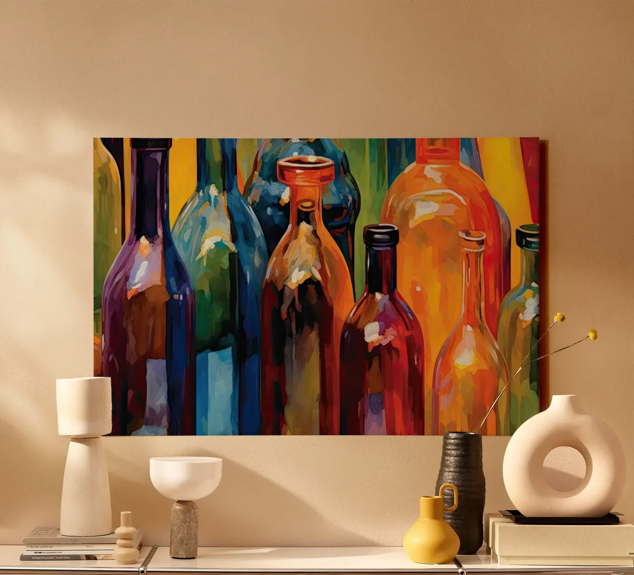 Flessen abstract canvas by Imagine