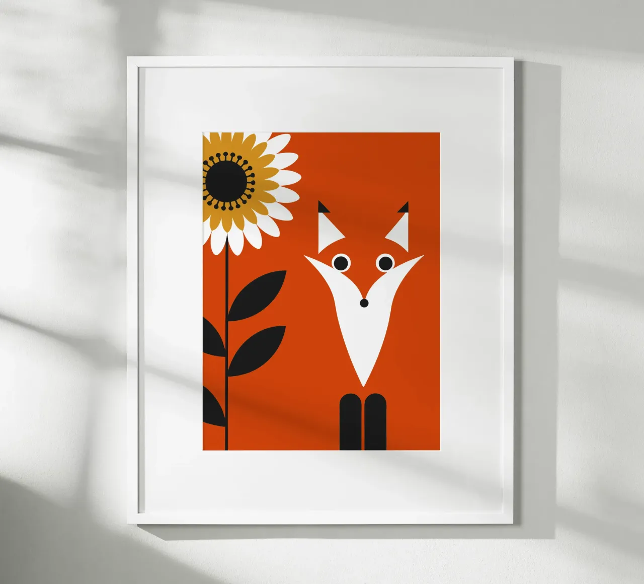Volpe e fiore del sole carta hahnemühle da LOOK DIFFERENT