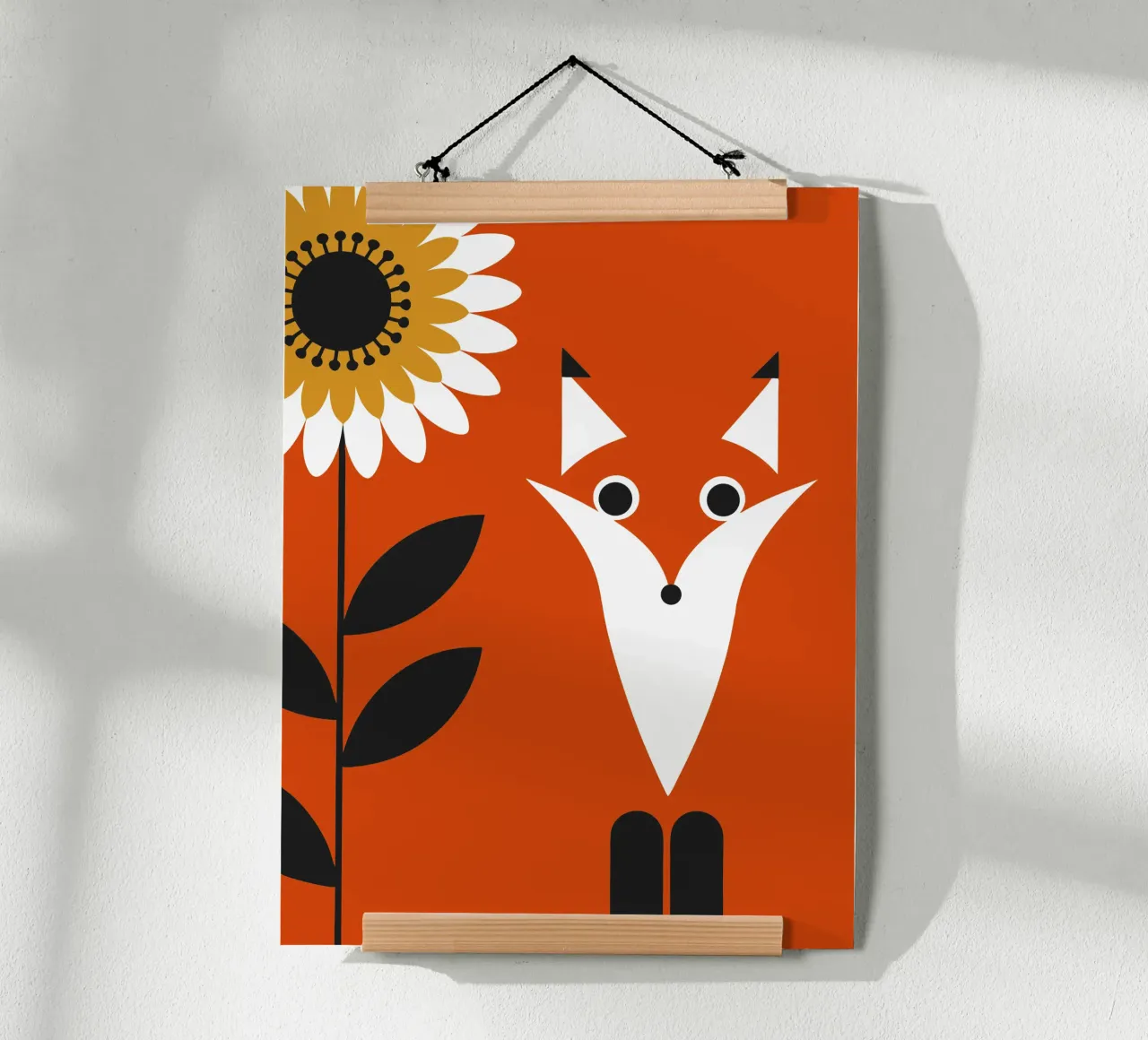 Volpe e fiore del sole carta hahnemühle da LOOK DIFFERENT