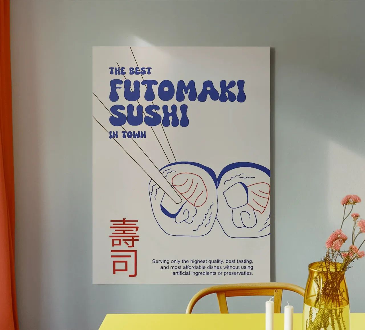 Sushi per favore tela con Cornice a cassetta da Attaboy Dsgn