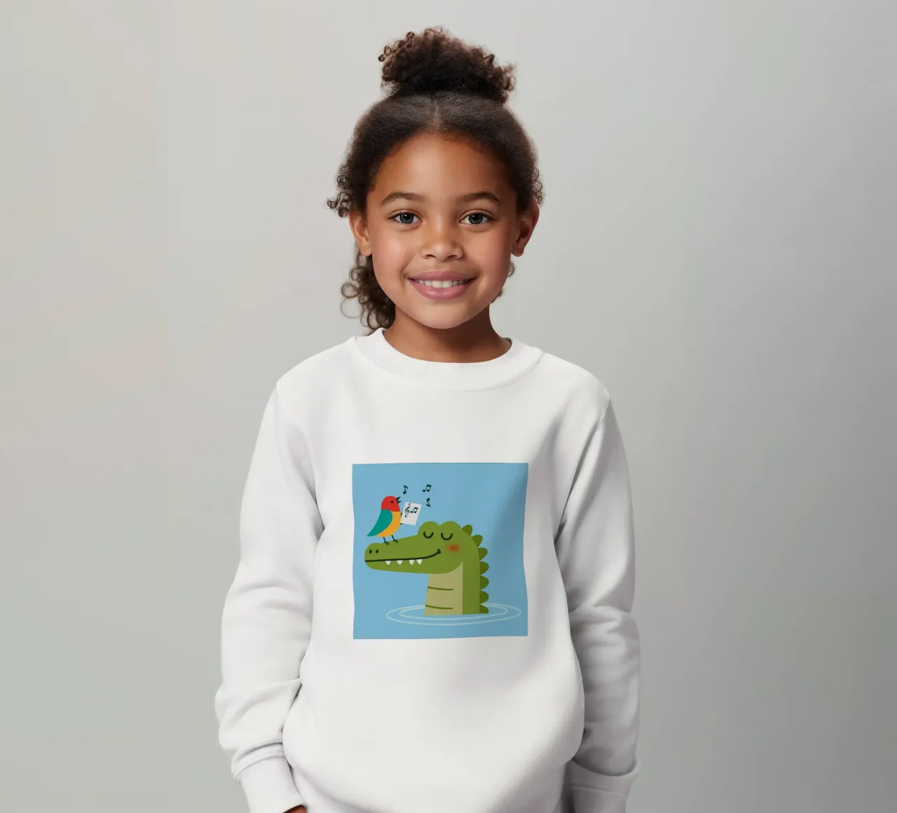 Pájaro cantor sobre cocodrilo - Armonía animal sudadera para niño de namosh