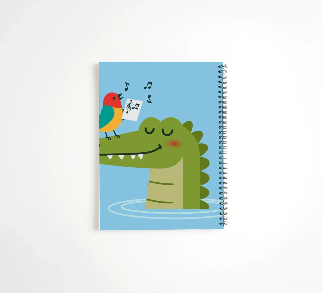 Singing bird on crocodile - Animal harmony spiral notebook by namosh