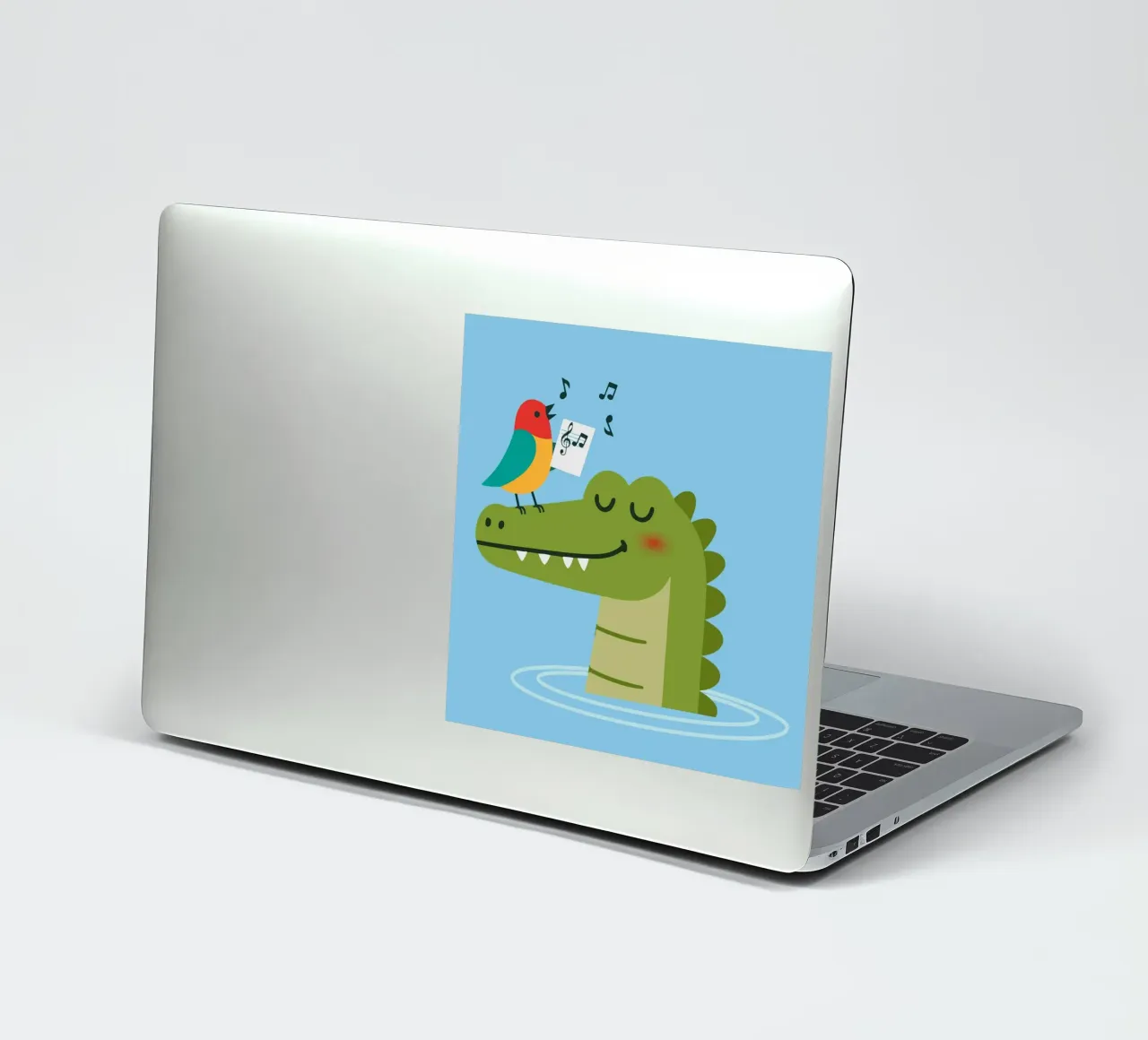 Singing bird on crocodile - Animal harmony sticker by namosh