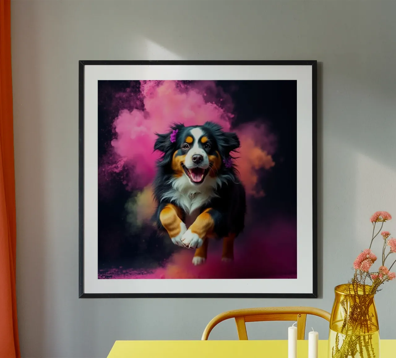 The colorful Bernese Mountain Dog #174 poster by Yumis.Beargang.and.Me
