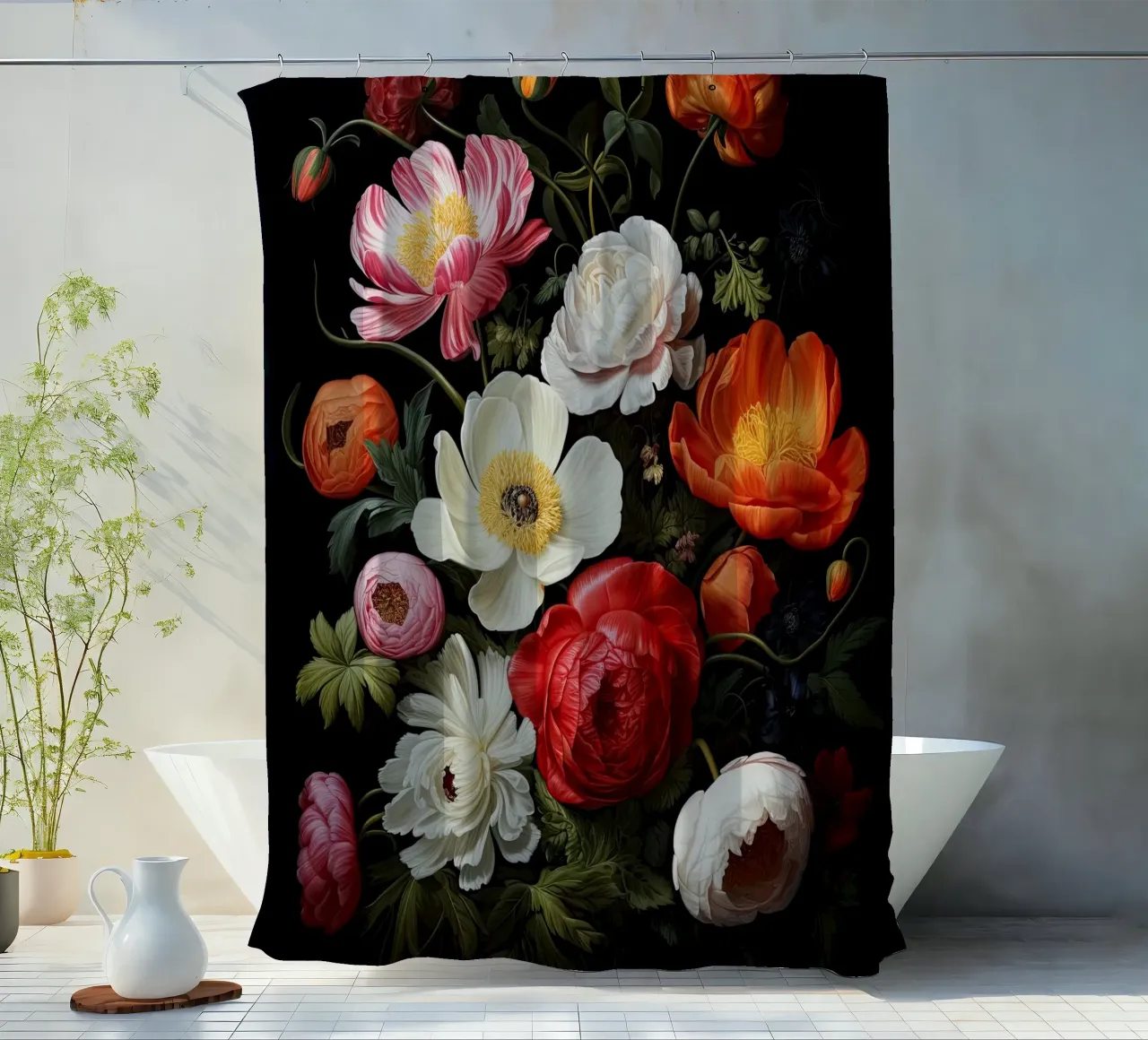 Flowers still life shower curtain by Imagine