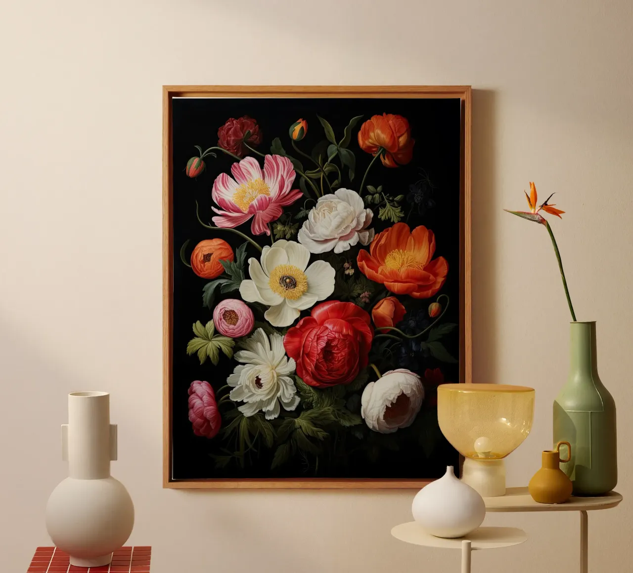 Natura morta di fiori tela con Cornice a cassetta da Imagine