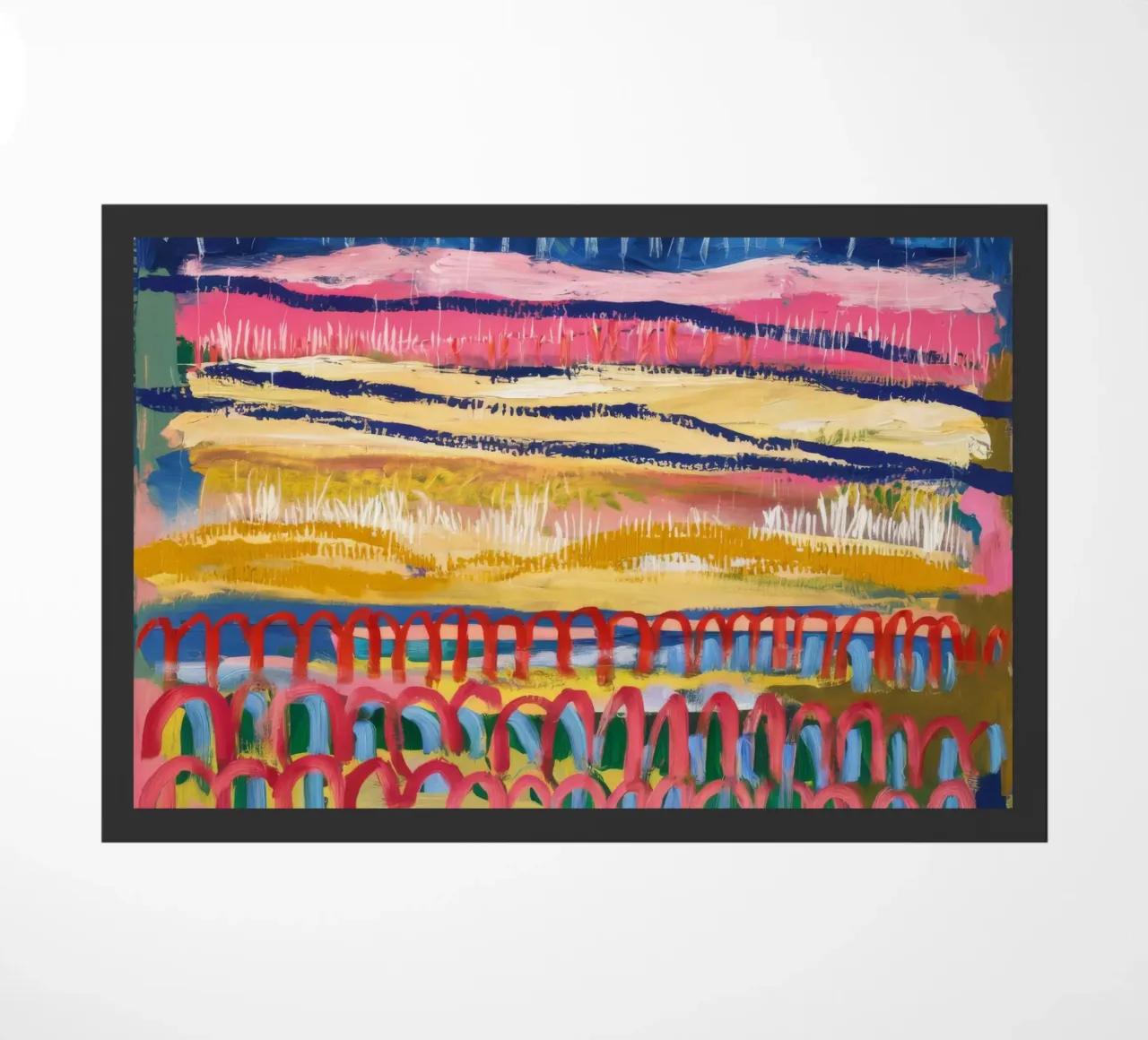 Paesaggio onirico ocra azzurra zerbino da Sublime Layers