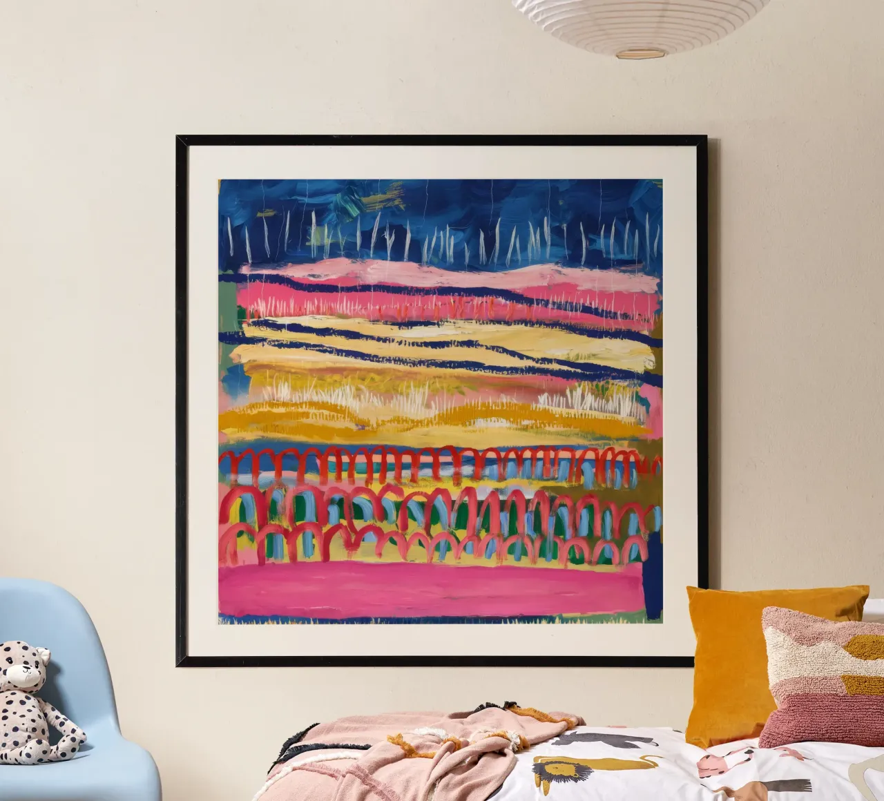 Paesaggio onirico ocra azzurra poster da Sublime Layers