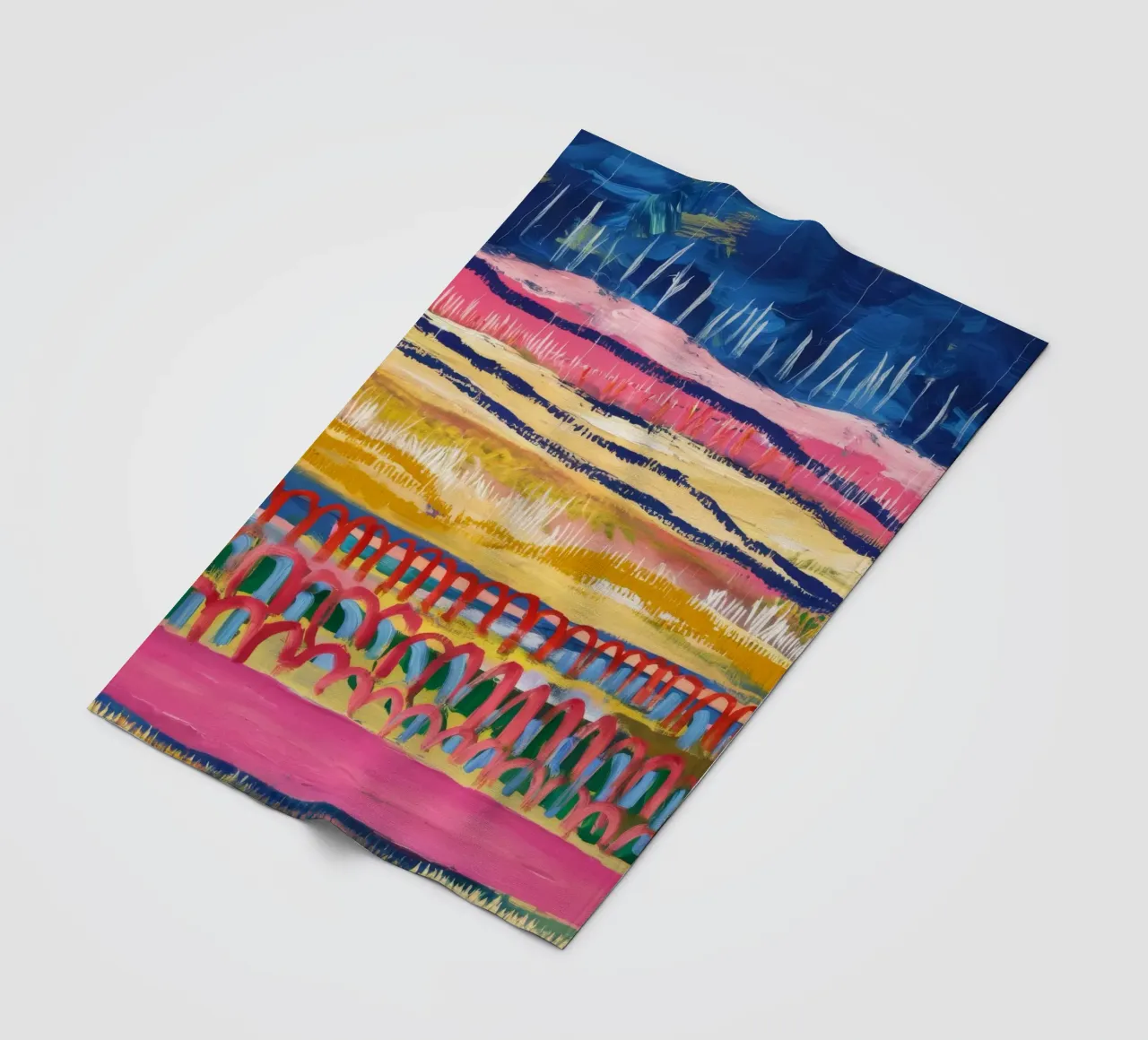Paesaggio onirico ocra azzurra coperta in pile da Sublime Layers