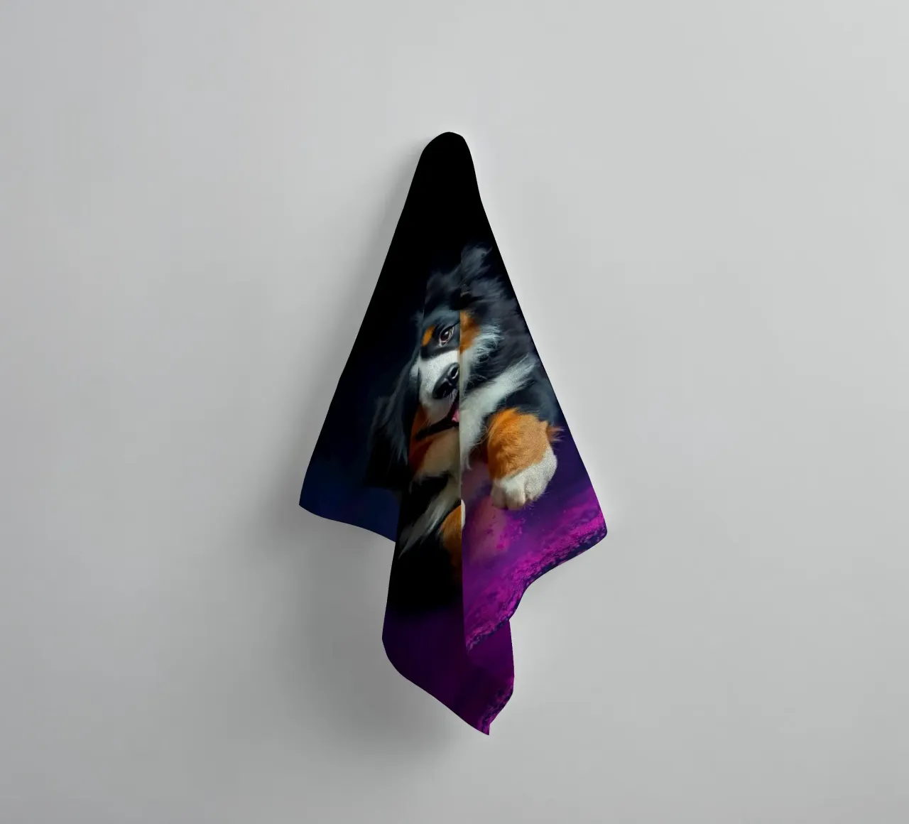 The colorful Bernese Mountain Dog #175 towel by Yumis.Beargang.and.Me