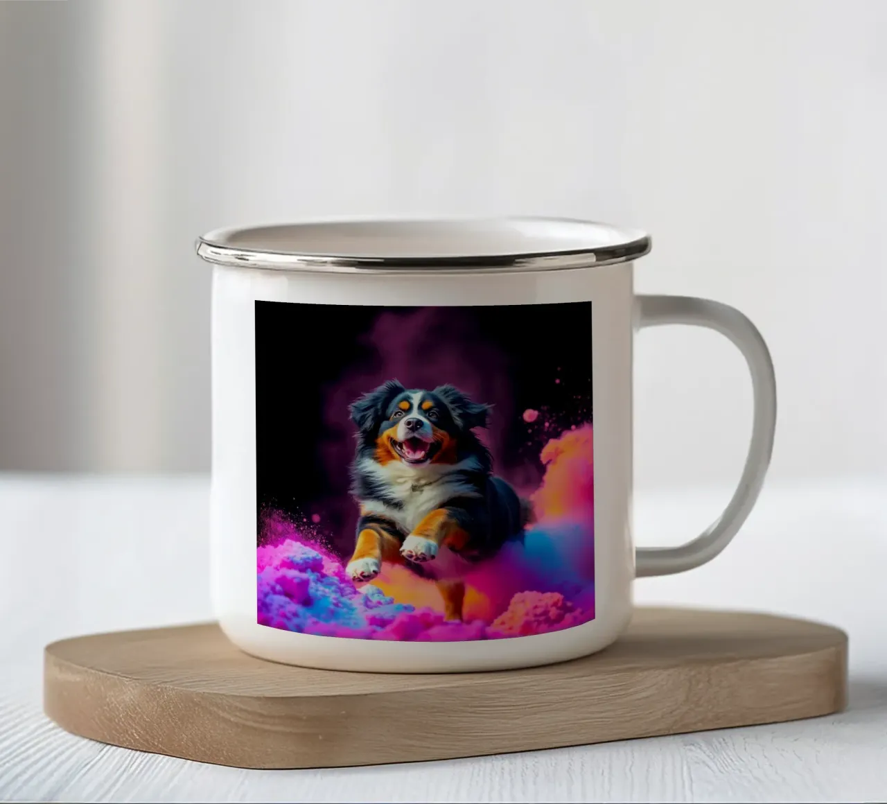 Le bouvier bernois coloré #176 mug en émail de Yumis.Beargang.and.Me