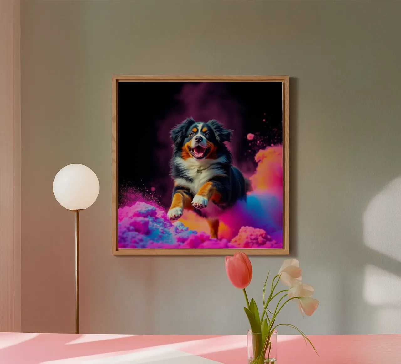 The colorful Bernese Mountain Dog #176 alu-dibond by Yumis.Beargang.and.Me