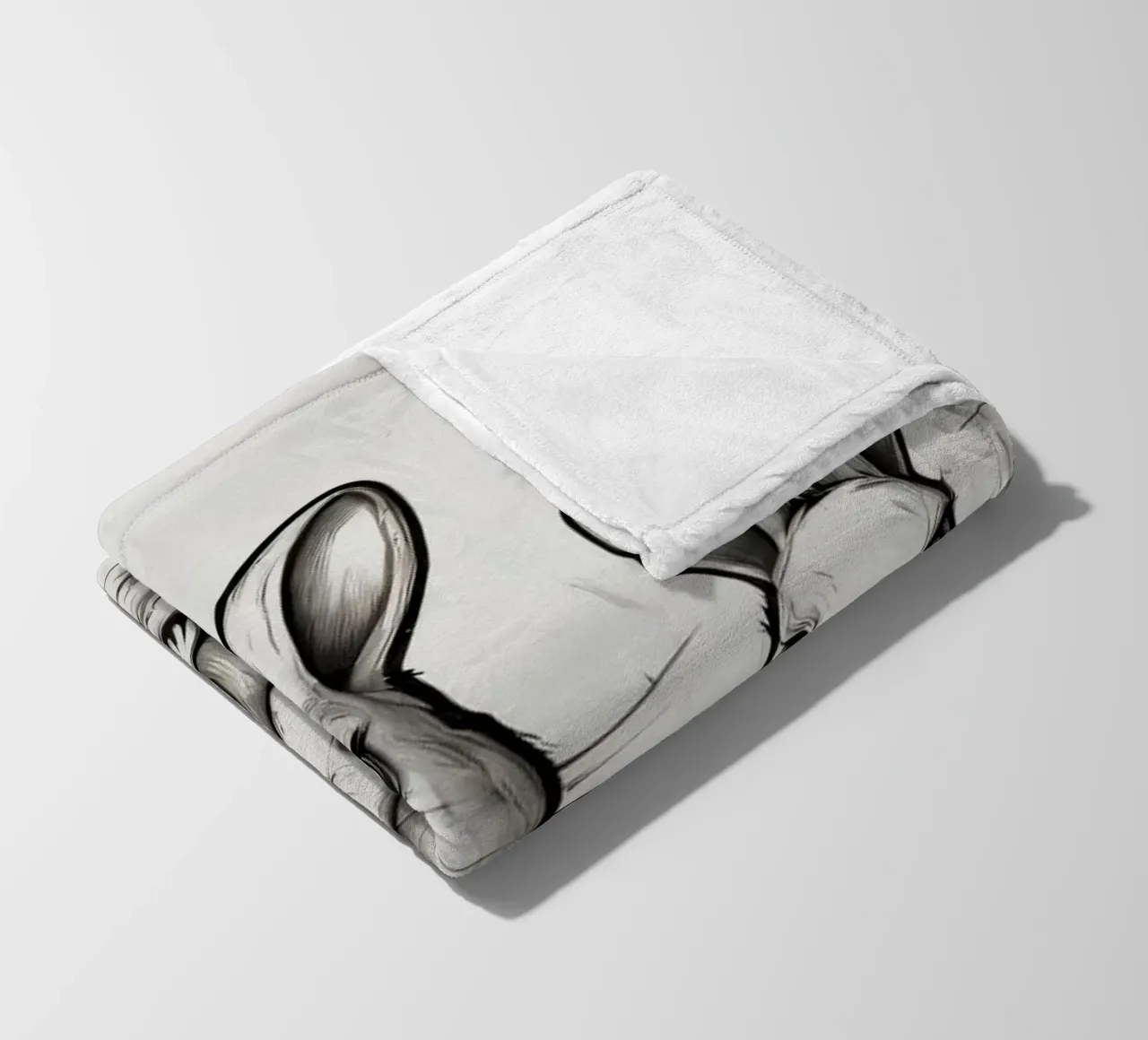 Quattro simpatici conigli dei cartoni animati in piedi insieme in un campo lussureggiante coperta in pile da DesignDoodle