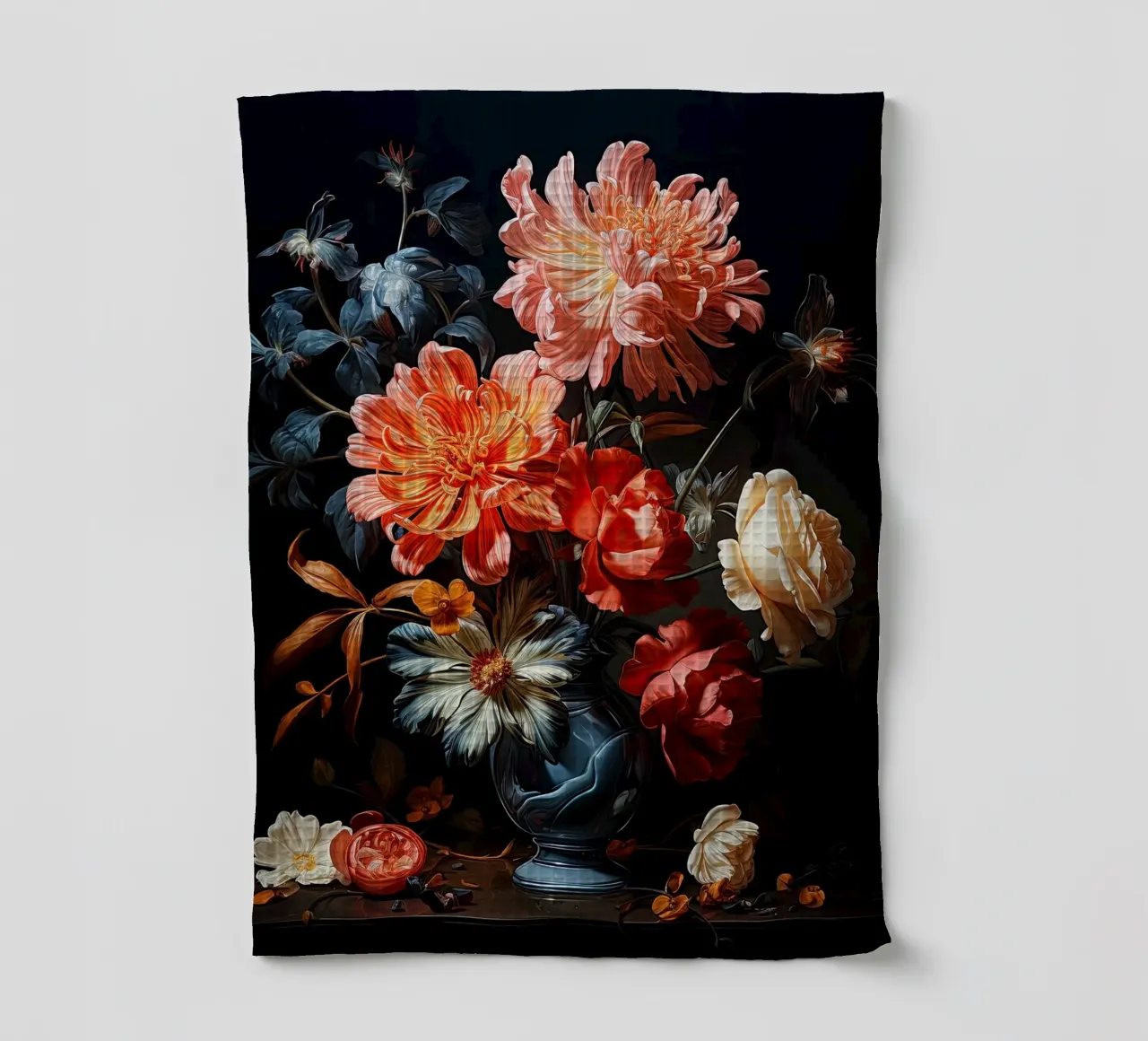 Flowers still life tea towel by Imagine