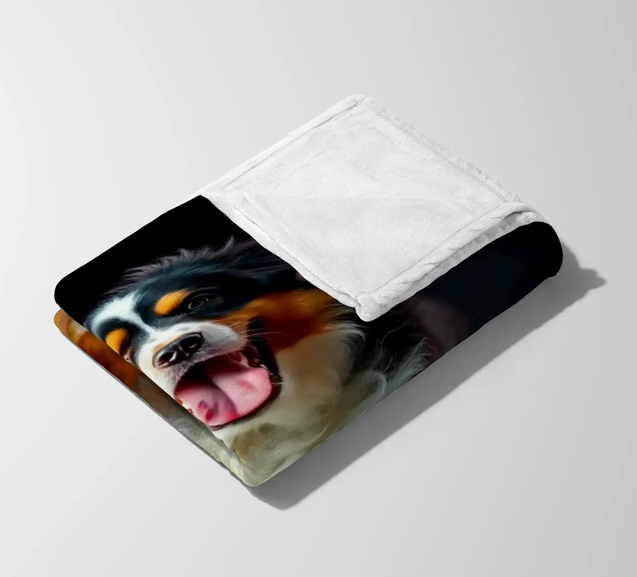 The colorful Bernese Mountain Dog #177 fleece blanket by Yumis.Beargang.and.Me