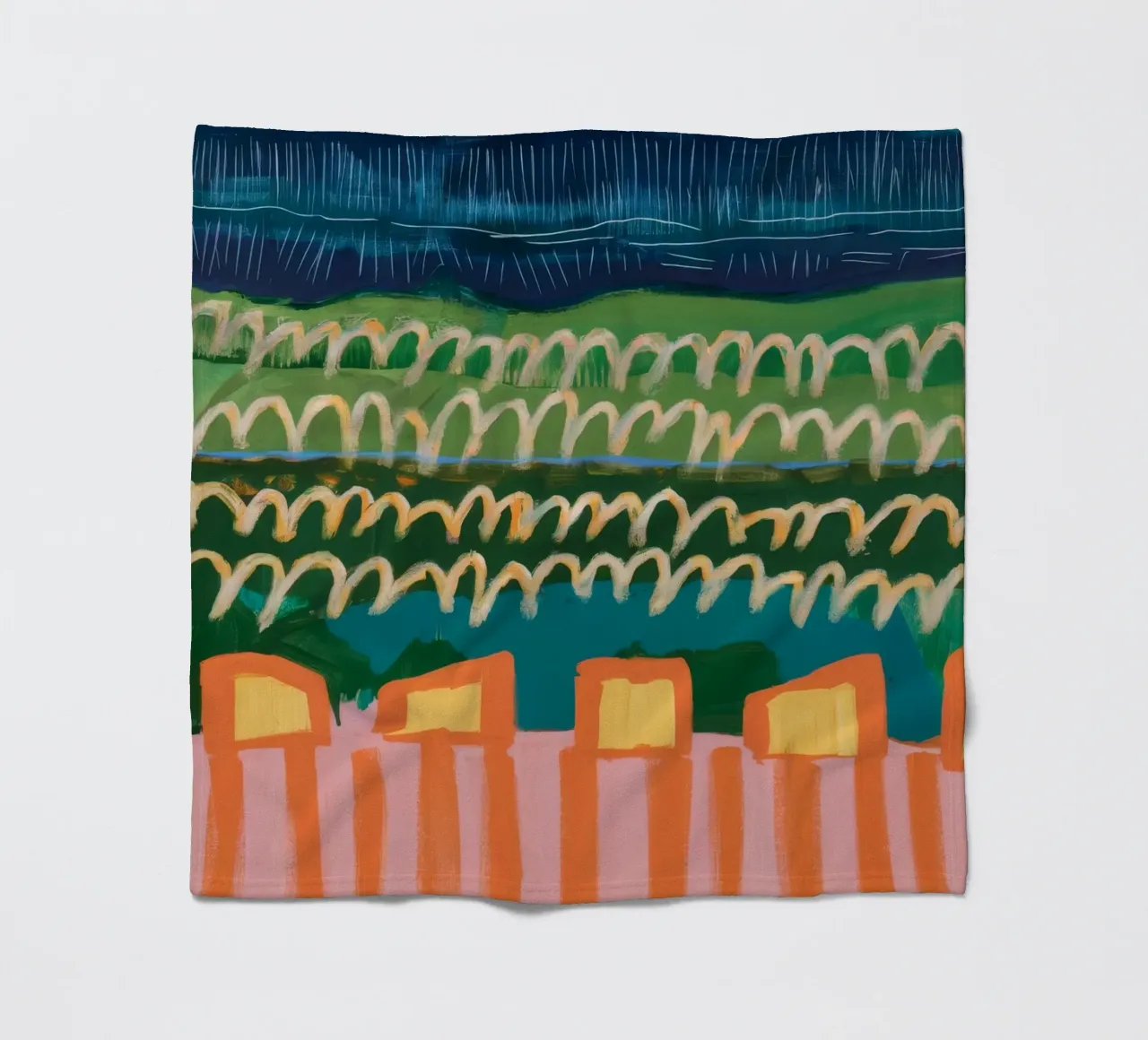 Verdant Hills Harmonie Fleecedecke von Sublime Layers