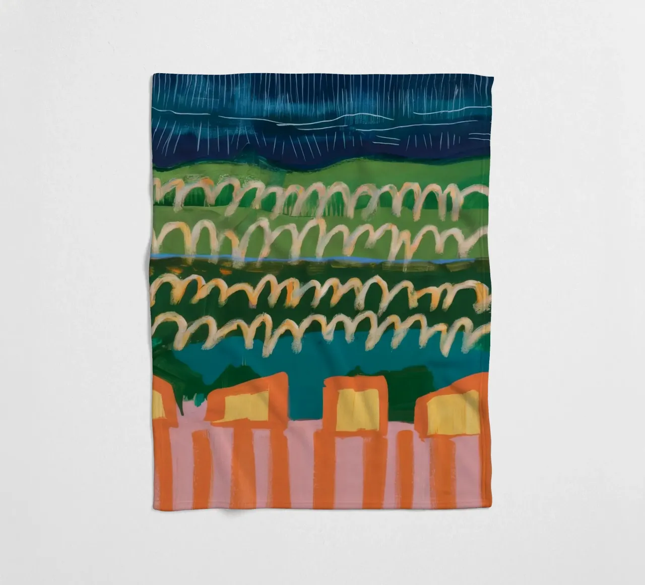 Verdant Hills Harmonie Fleecedecke von Sublime Layers