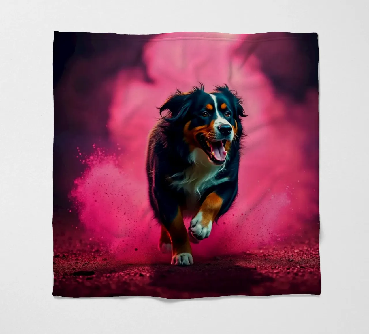 The colorful Bernese Mountain Dog #178 fleece blanket by Yumis.Beargang.and.Me
