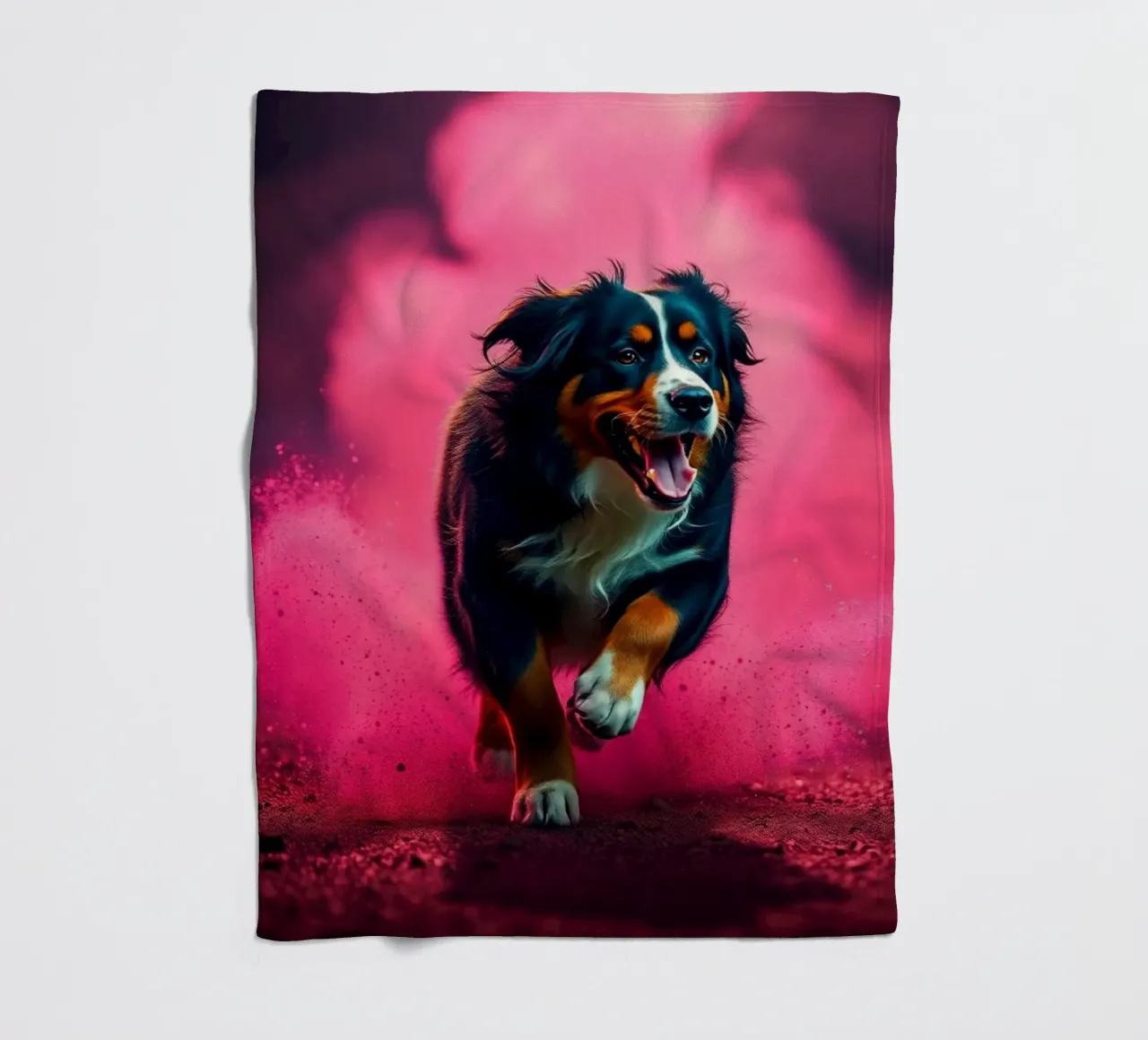 The colorful Bernese Mountain Dog #178 fleece blanket by Yumis.Beargang.and.Me